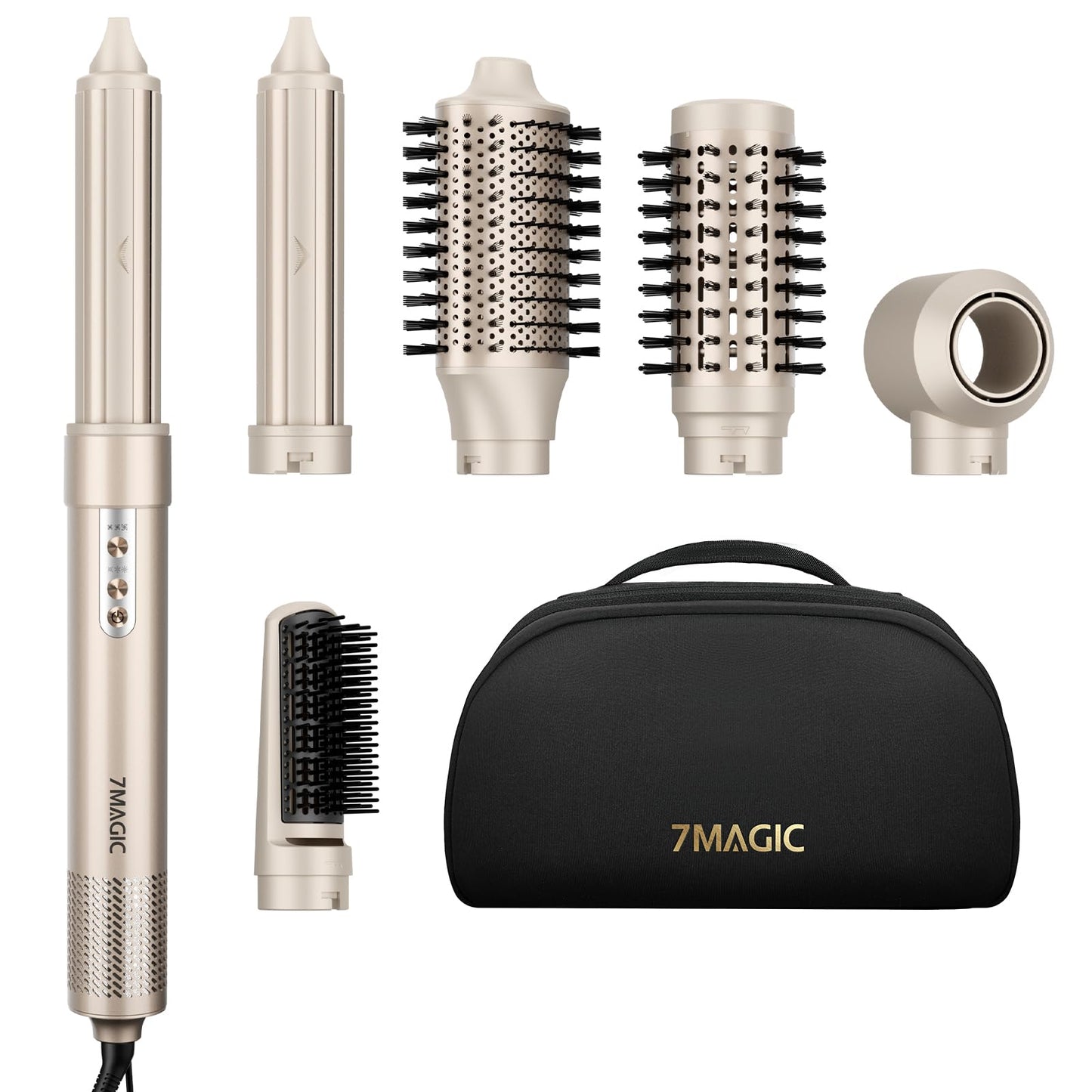 7MAGIC 6-in-1 airstyler, joniskais fēns, automātiskās uztīšanas lokšķēres, bez pārmērīga karstuma