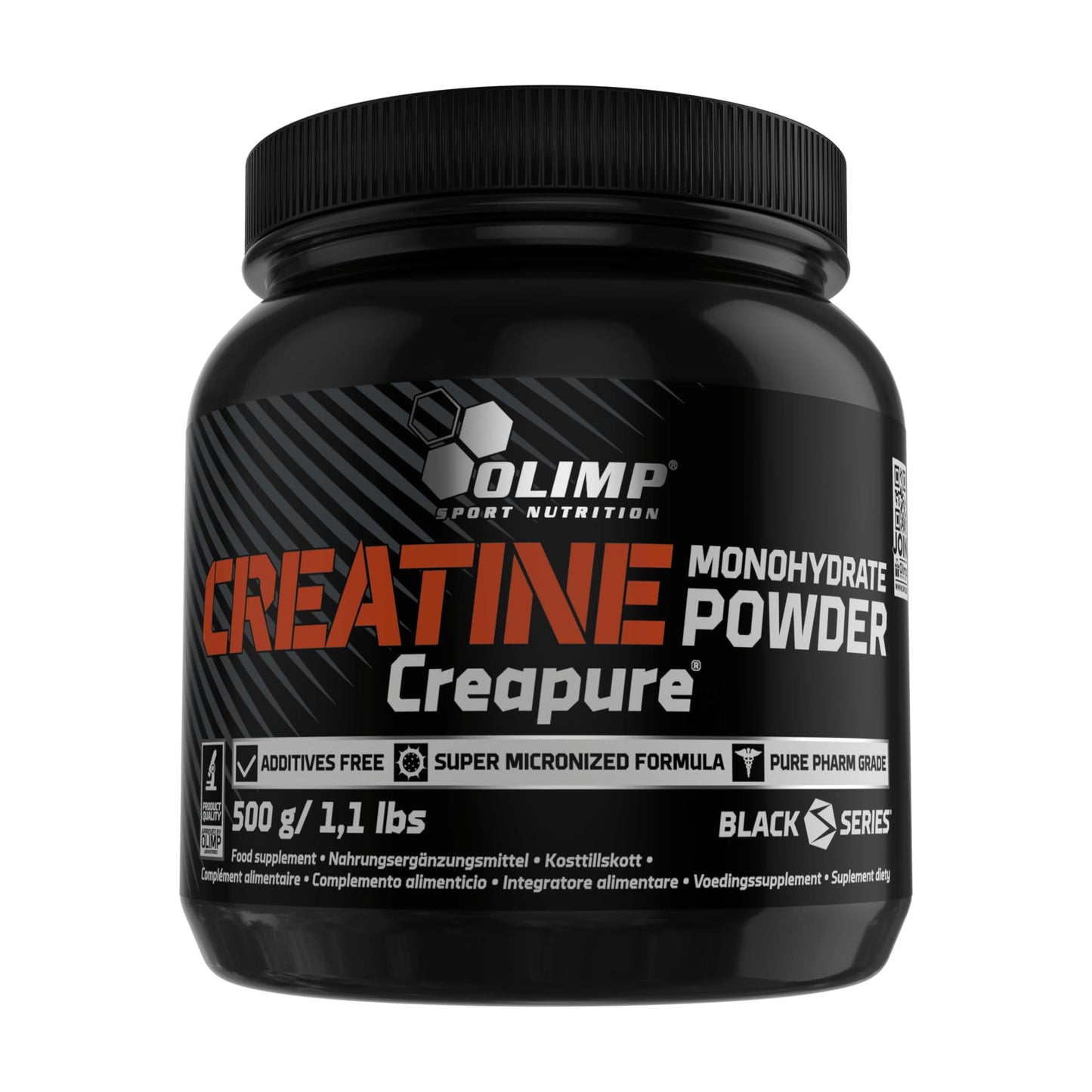 Kreatīna monohidrāts Olimp Creapure, melns, 500 g