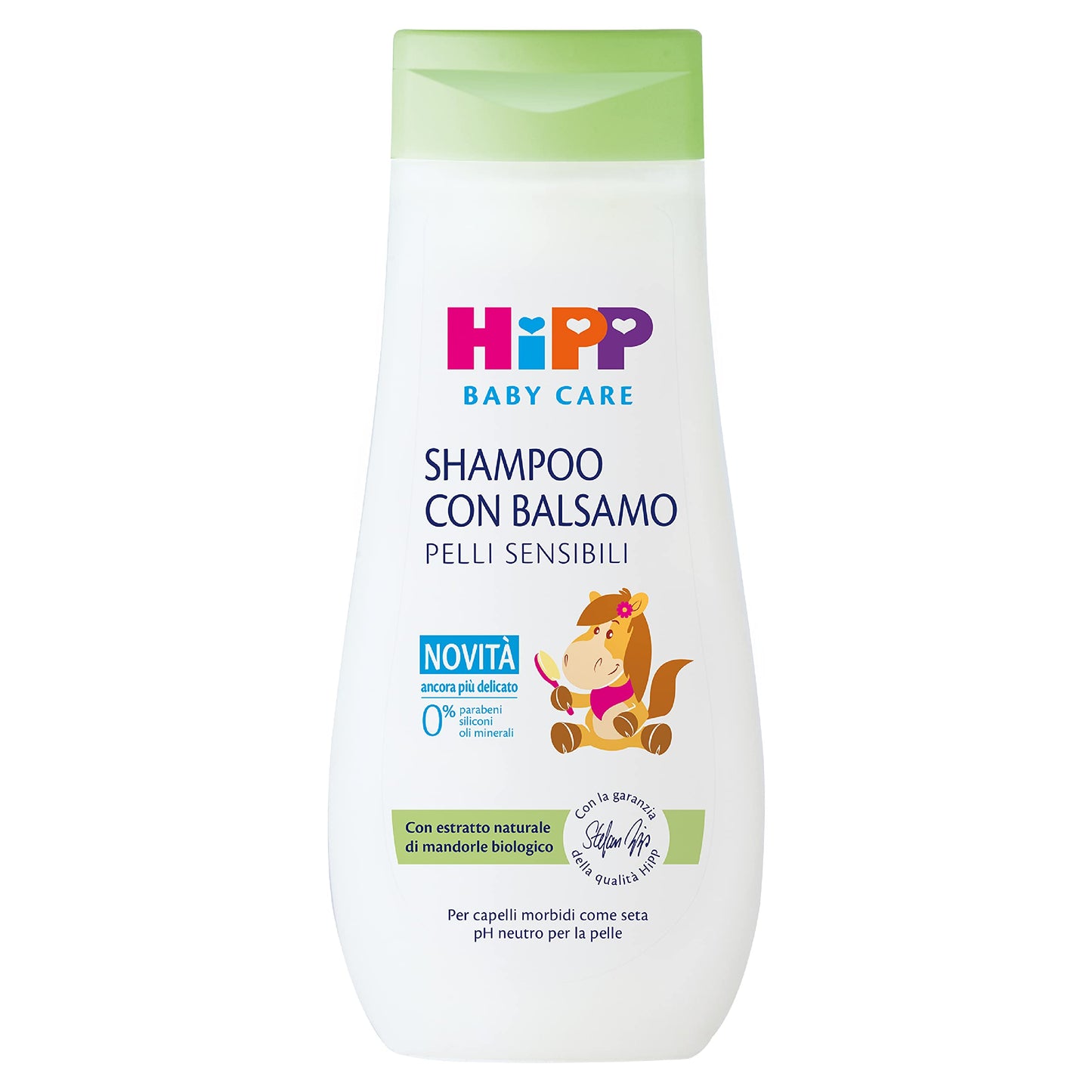 Bērnu šampūns ar balzamu HiPP Baby Care, viegli ķemmējamiem matiem, jutīgai ādai, ar dabīgu bio mandeļu ekstraktu, 200 ml