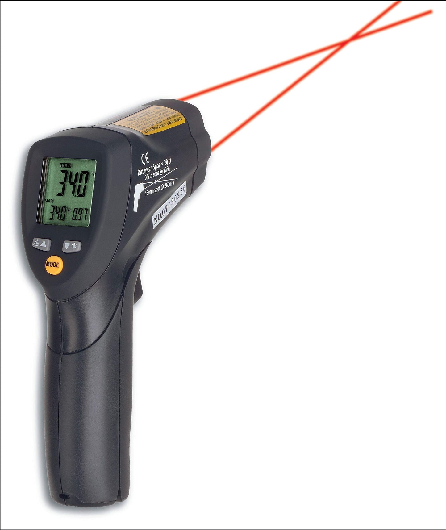 Infrasarkanais termometrs TFA Dostmann Scantemp 485, bezkontakta virsmas temperatūras mērīšana, -50°C līdz 800°C, profesionālai lietošanai, L 42 x B 85 x H 152 mm