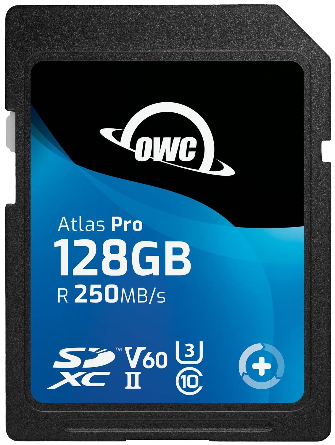 OWC Atlas Pro SDXC-UHS-II V60 128GB - High-speed memory card for professional photography and videography.