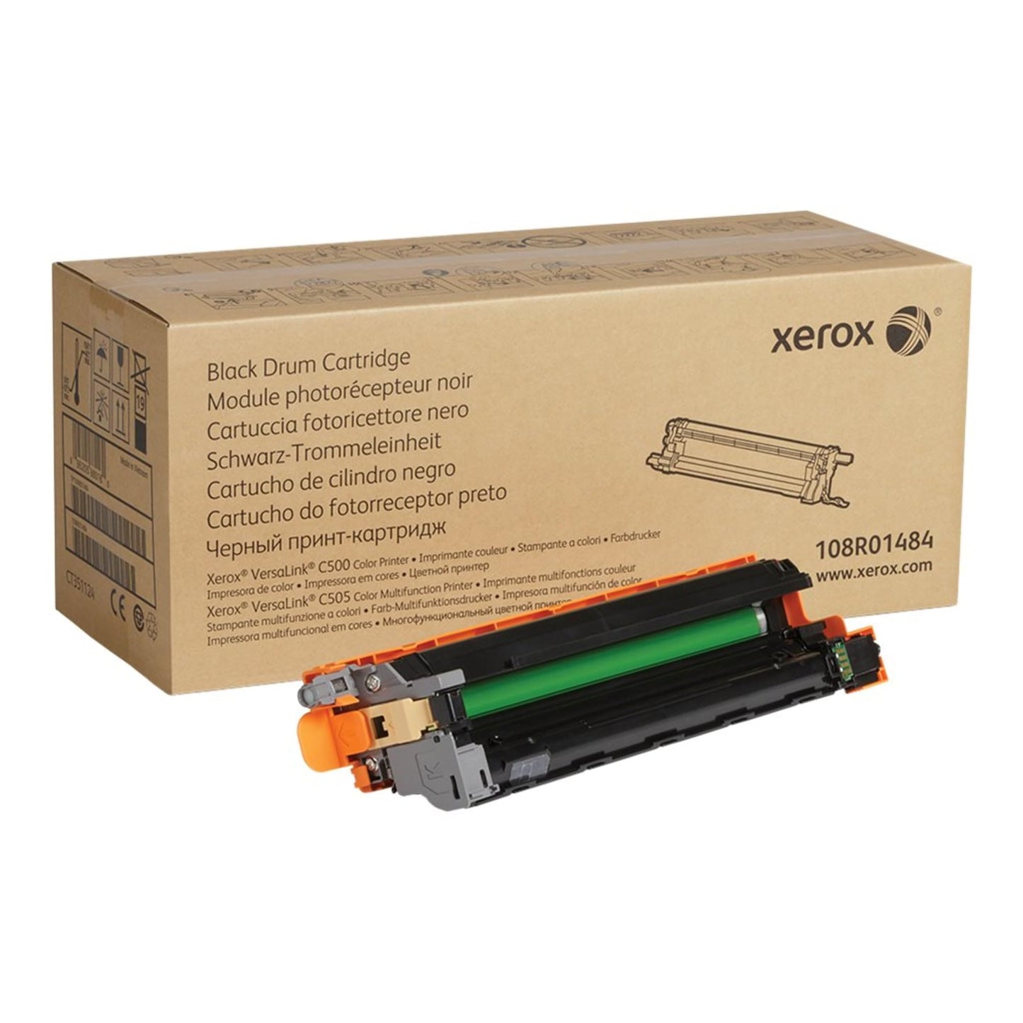 Xerox 108R1484 - Black toner cartridge for VERSALINK C500, yields 40,000 pages, high-quality printing.