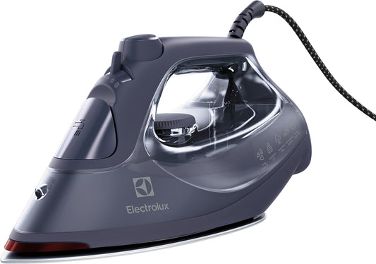 Electrolux Refine E6SI1-4MN - 2500W steam iron, 3-position auto shut-off, scratch-resistant soleplate, self-cleaning, anti-drip, 2m cord, Misty Navy