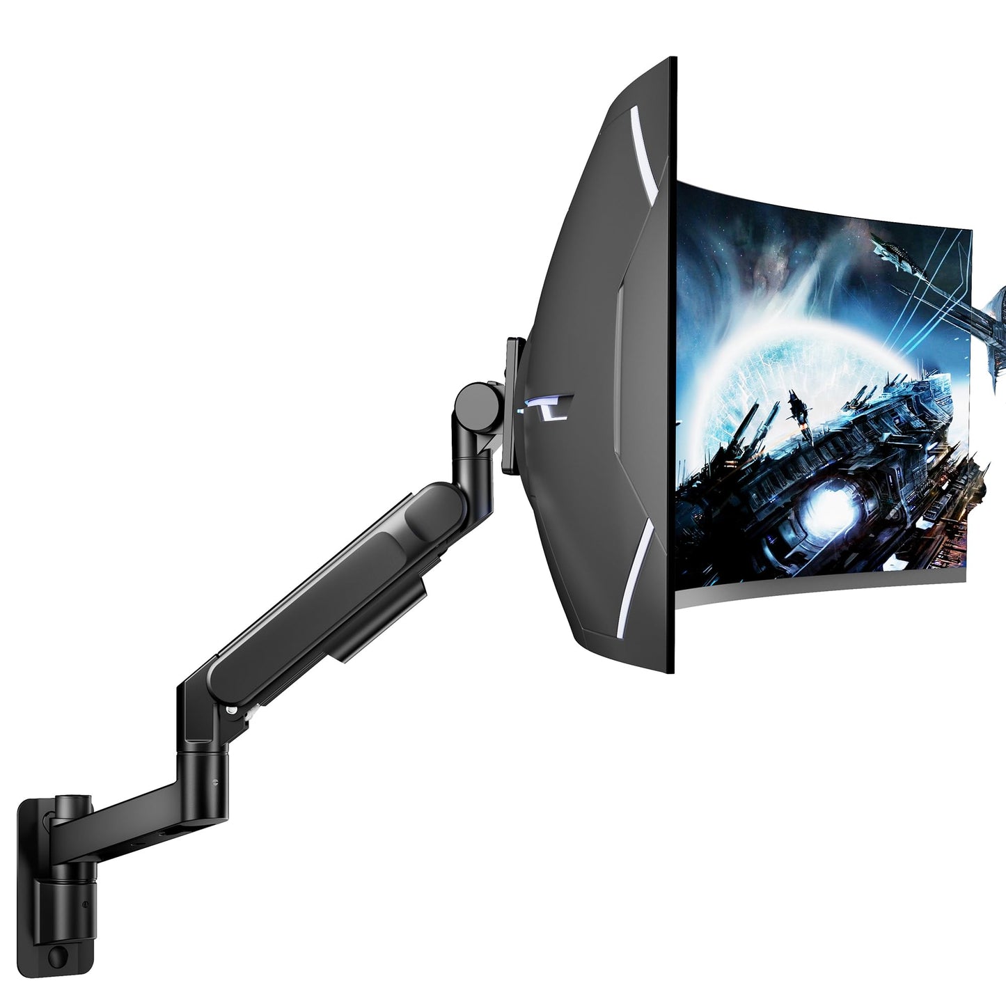 Monitora sienas stiprinājums ARES WING 24-57 Zoll 1 monitoram līdz 27 kg/arm, melns