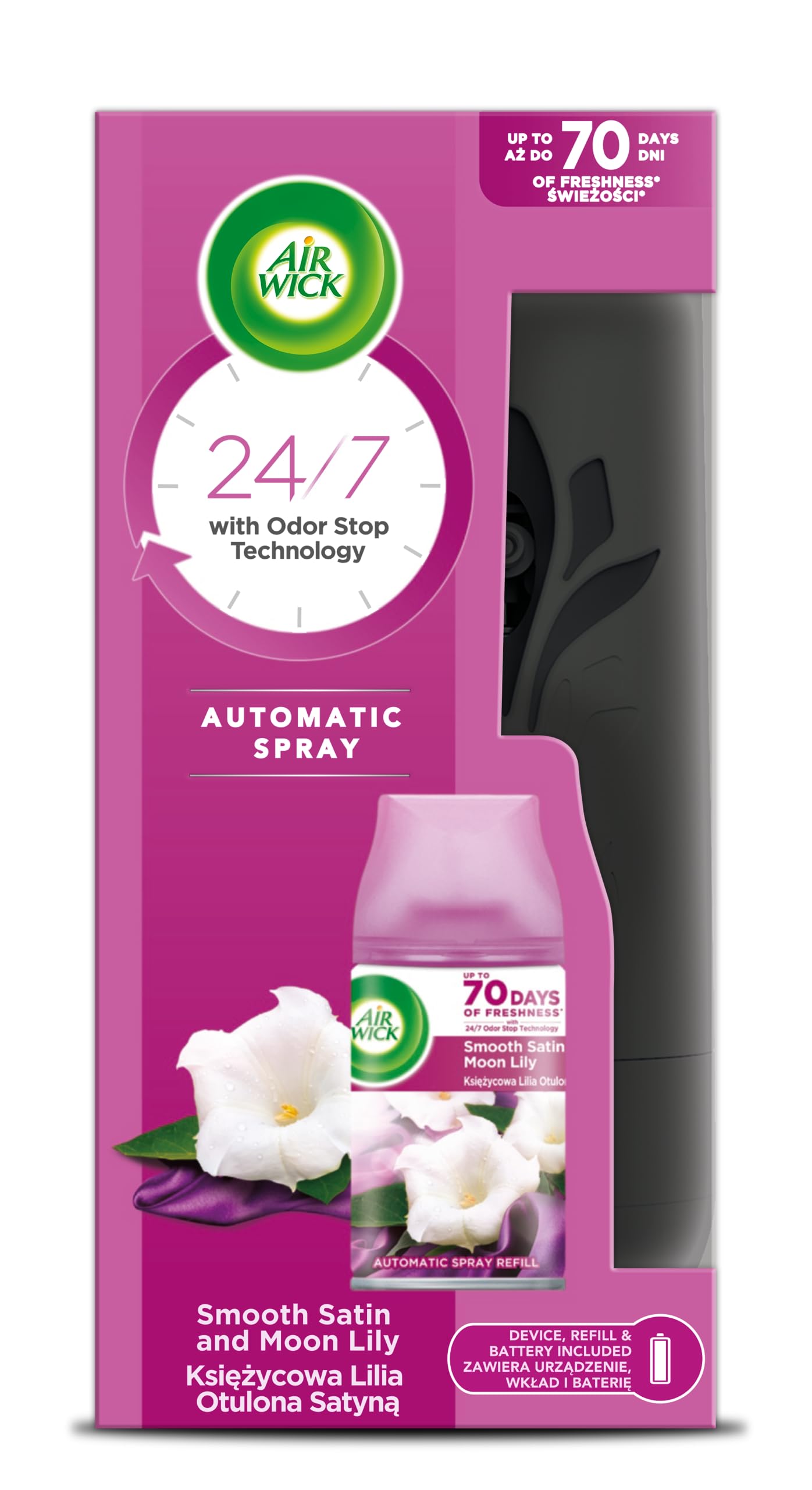 Automātiskais gaisa atsvaidzinātājs Air Wick Freshmatic Moon Lily Satin