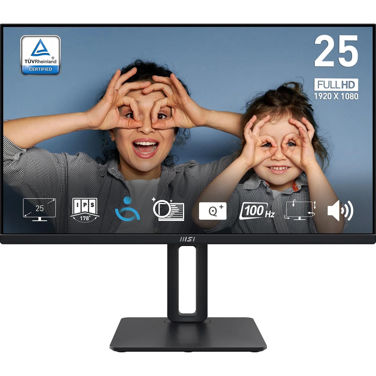 MSI PRO MP251P - 24.5" Full HD IPS monitor, 100Hz, eye-friendly, built-in speakers, adjustable, HDMI 1.4b, D-Sub.