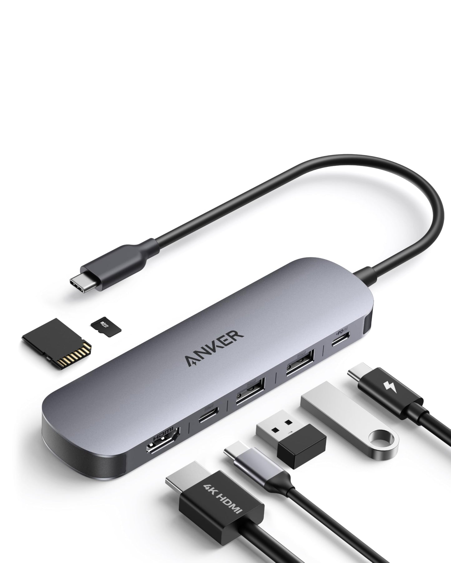 Anker 7-in-1 USB-C hubs ar 4K@60Hz HDMI