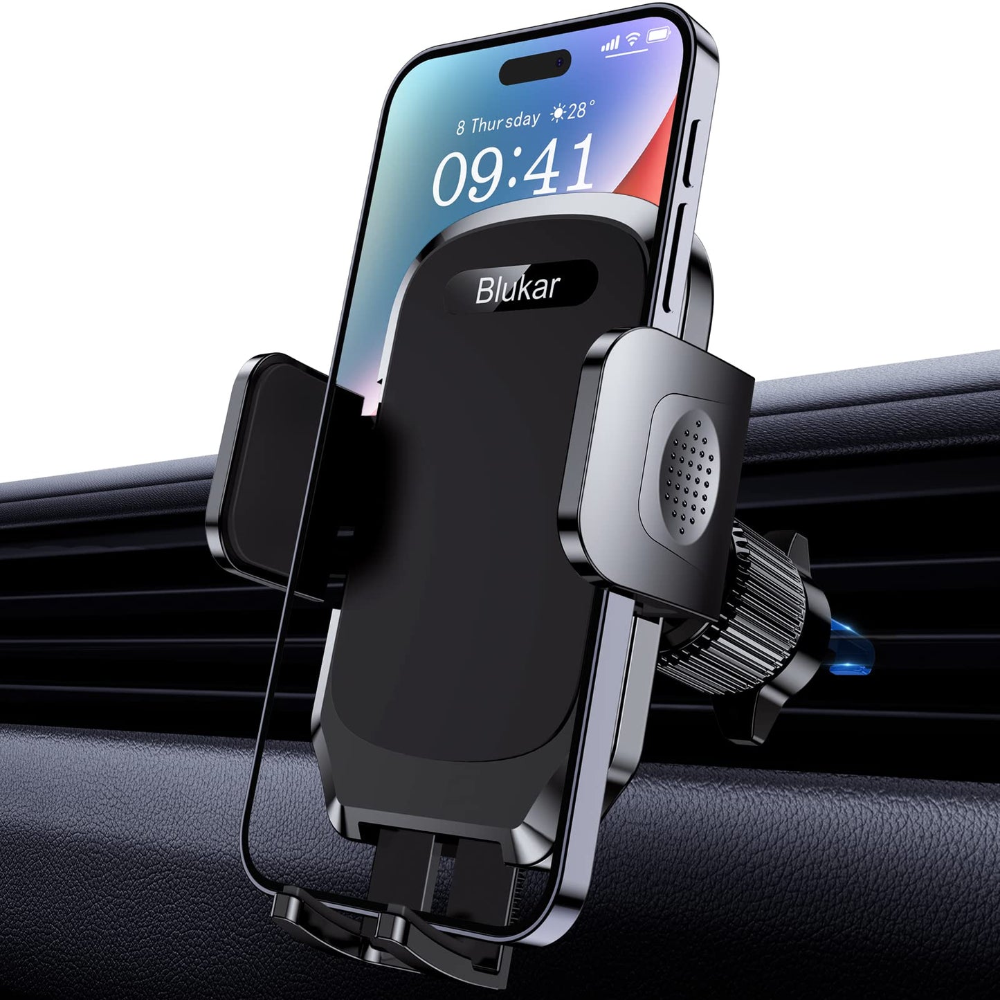 Auto tālruņa turētājs ventilācijai Blukar, 360° grozāms auto telefona turētājs
