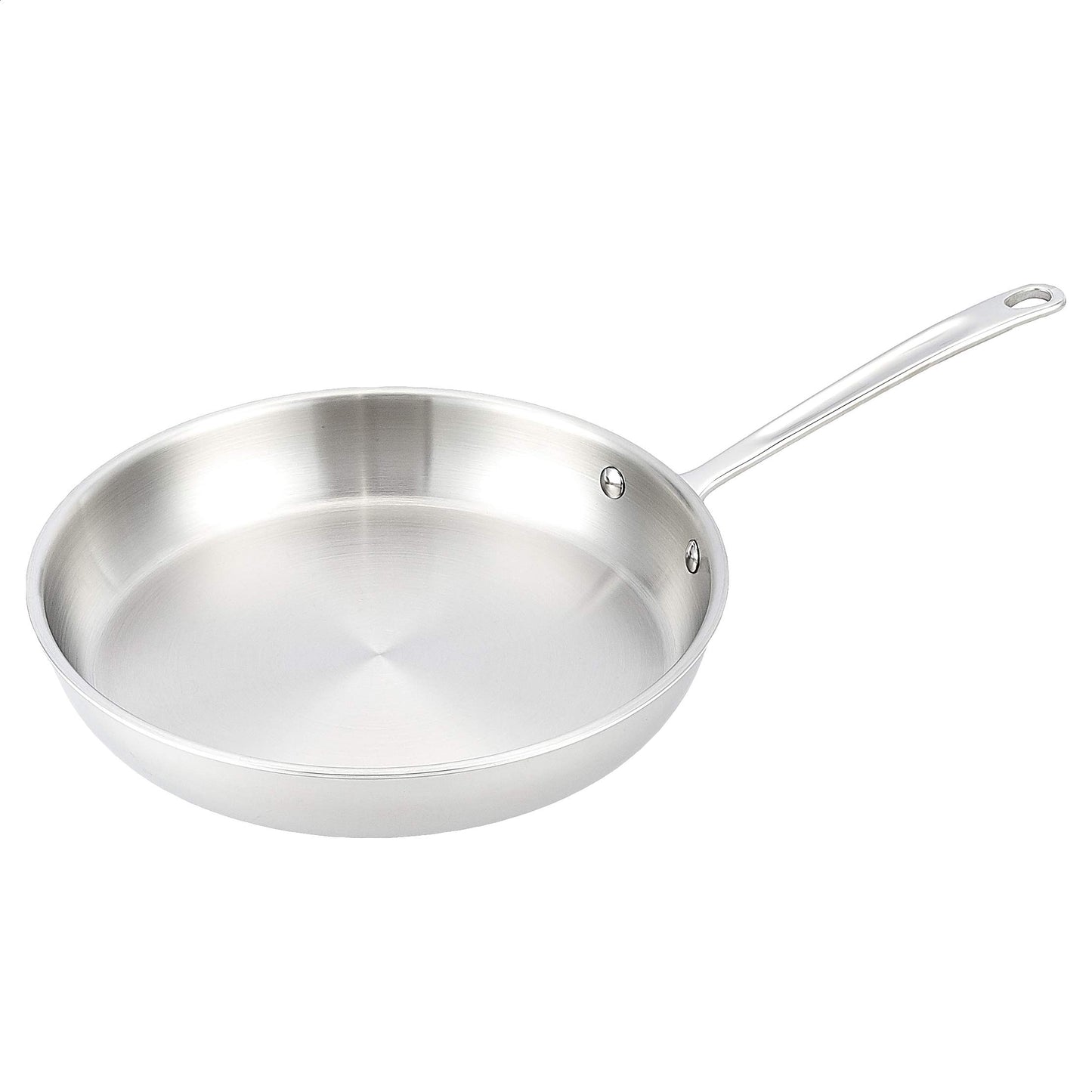Amazon Basics nerūsējošā tērauda panna - 3 slāņi, 30 cm, karstumizturīgs rokturis, sudraba krāsā
