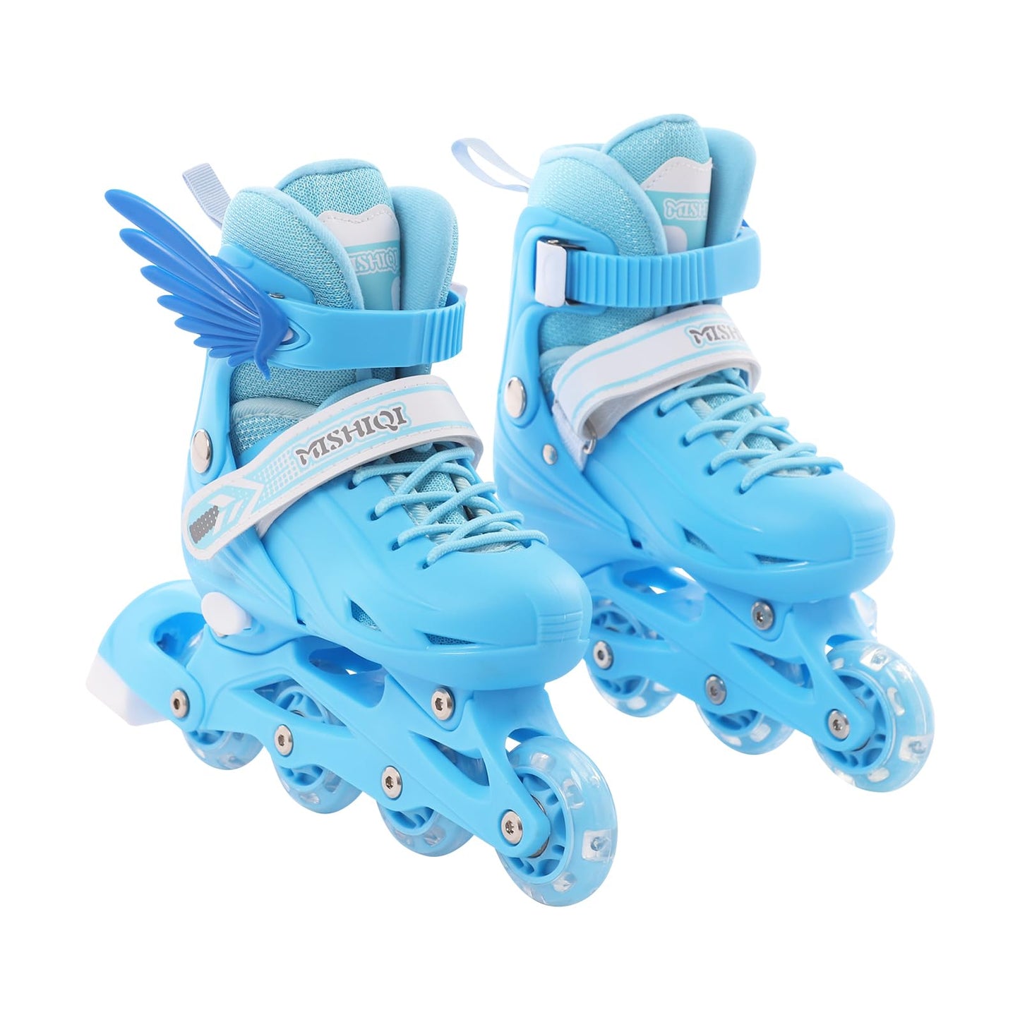 Zilas inline skrituļslidas no oglekļa tērauda vīriešiem un sievietēm, regulējamas ar gaismojošiem riteņiem, Light Inline Skates, Roller Skates Wheels Rolle