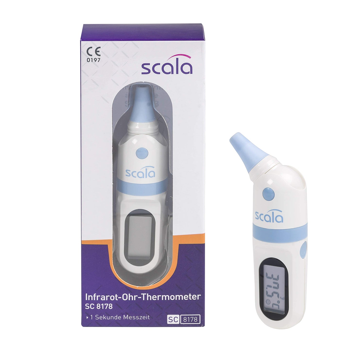 Scala SC 8178 infrasarkanais ausu termometrs - precīzs drudža mērīšanas rīks ar ātru rezultātu iegūšanu.