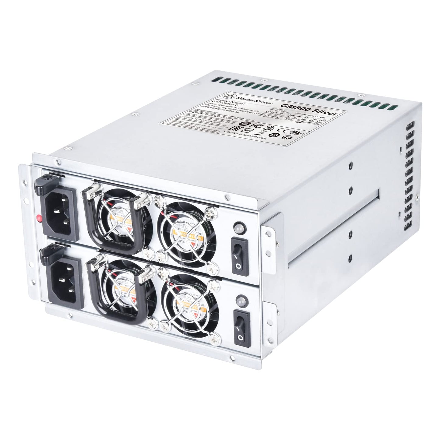 Silverstone SST-GM800S - Redundant mini power supply, Cybenetics Silver, 800W, efficient and reliable performance.