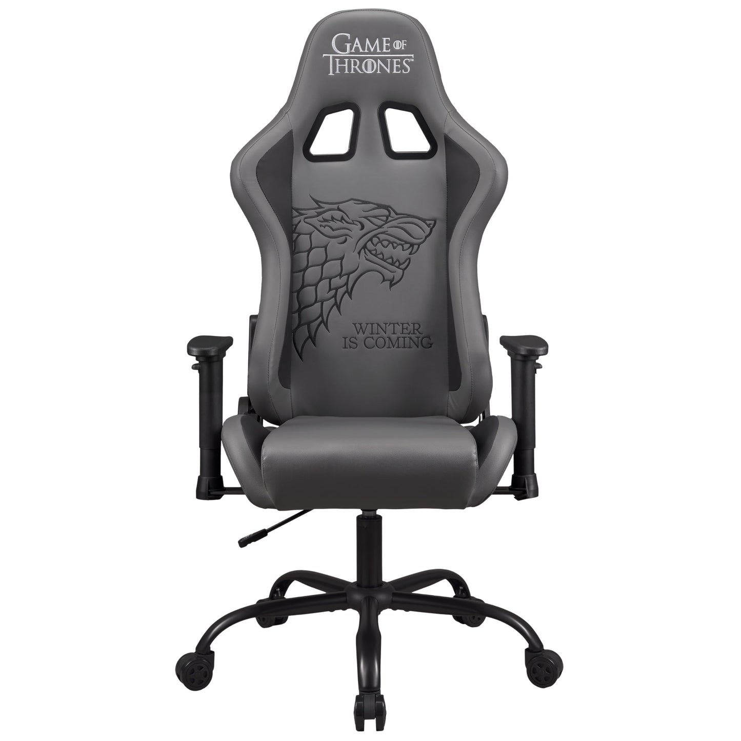 SUBSONIC Game of Thrones spēļu krēsls vai biroja krēsls, gamer sēdeklis pieaugušajiem, ērts sēdkrēsls ar integrētu galvas balstu, regulējamiem roku balstiem un augstumu, ergonomiska atzveltne, melns