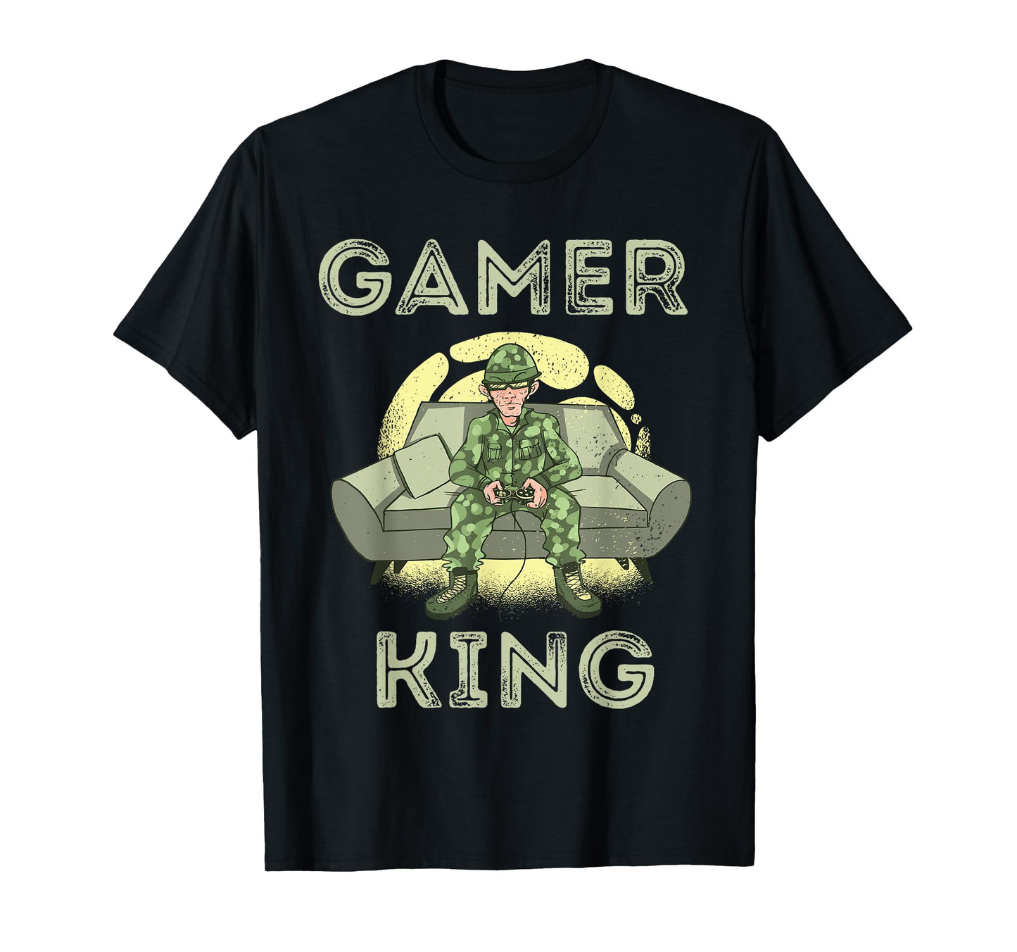 10. Gamer King Zocker Soldat Spēļu Karalis Konsoles Videospēles T-krekls