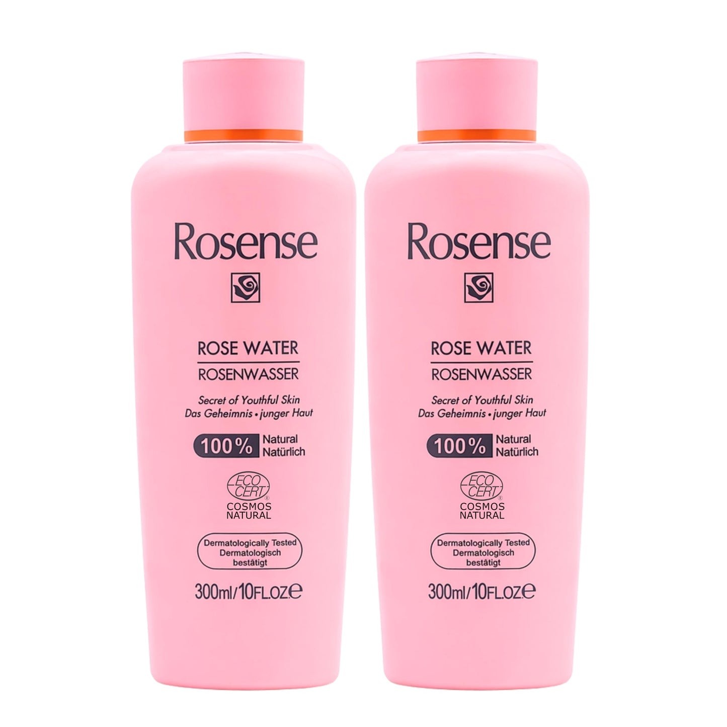 Rožūdens sejas tonizēšanai un attīrīšanai Rosense, 2x300ml, ECOCERT dabīgā kosmētika, vegānisks, dermatoloģiski pārbaudīts, bez alkohola, nobriedušai un visu tipu ādai