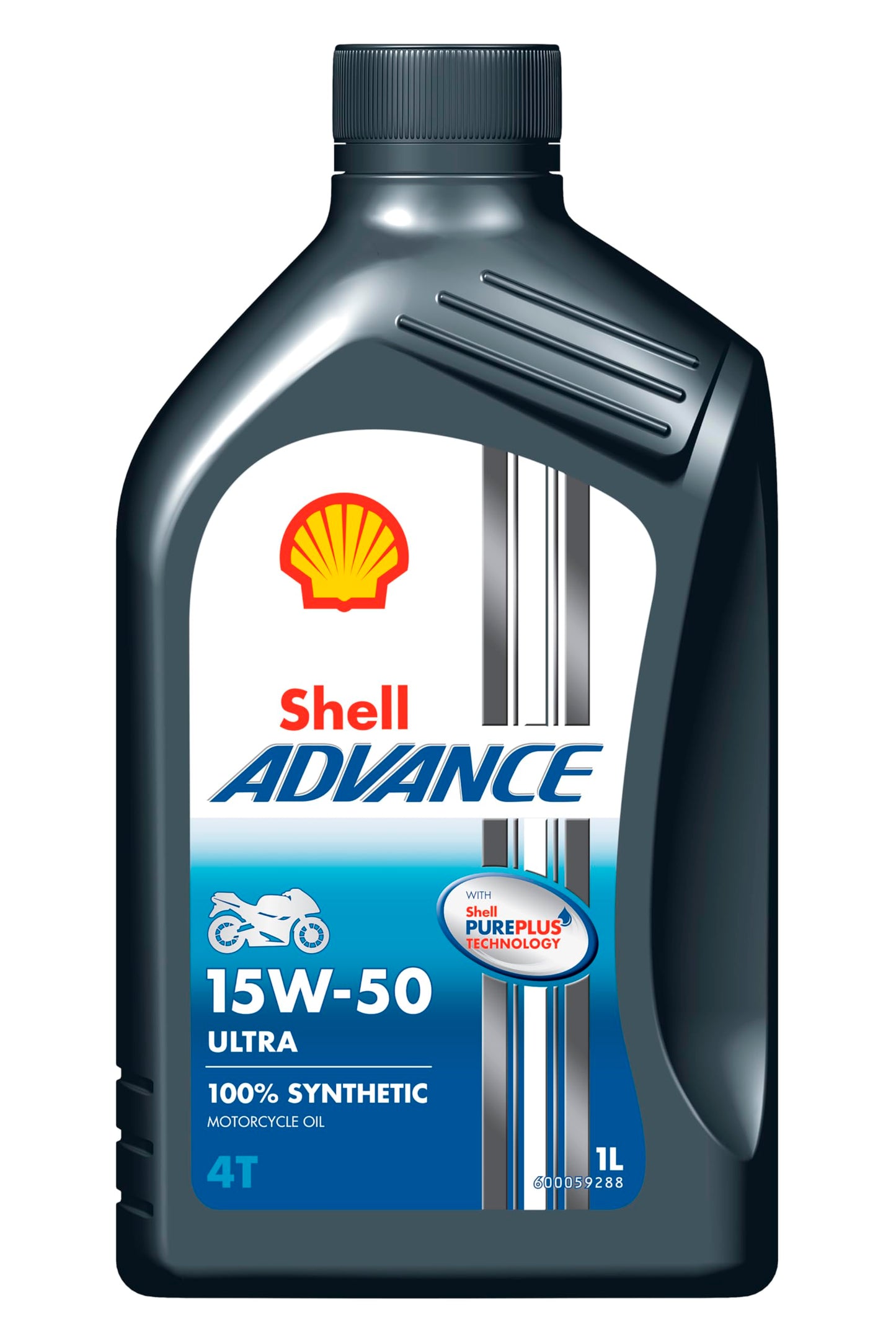 SHELL Advance 4T Ultra 15W-50 1 l | 100% sintētiska eļļa 4-taktu dzinējiem | PurePlus tehnoloģija un aktīva tīrīšana | API SN JASO MA2 | Ieteikts Ducati | Maksimāla aizsardzība un tīrīšana