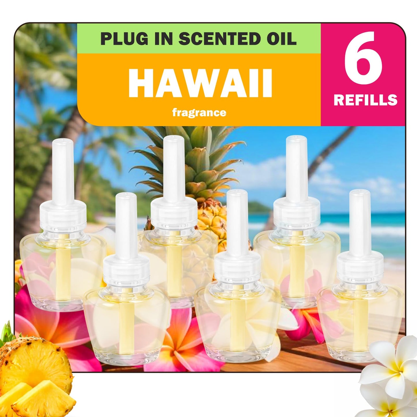 Smaržu eļļas uzpilde SCENTORINI, Hawaii aromāts, 6 x 19 ml