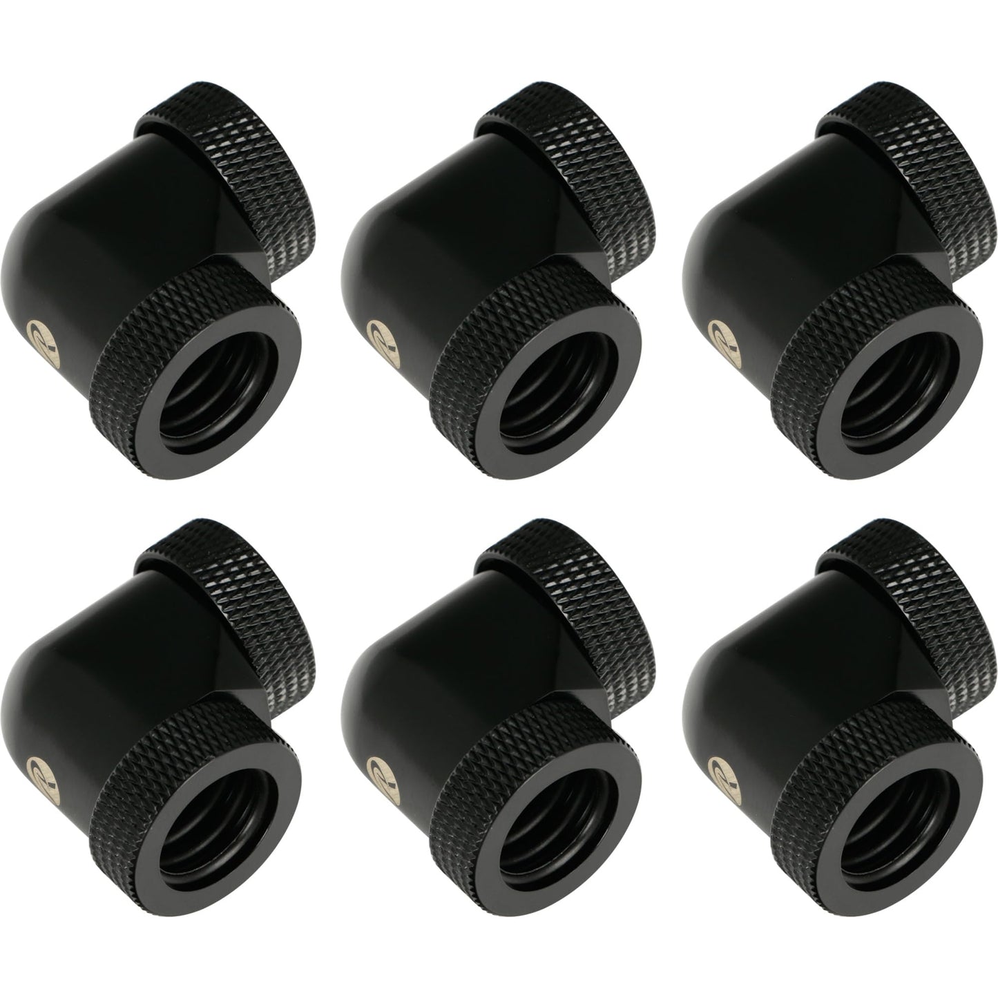 Raijintek savienojums PELIAS D160906, 16mm, 90 grādu adapteris - 6 gabalu iepakojums, melns
