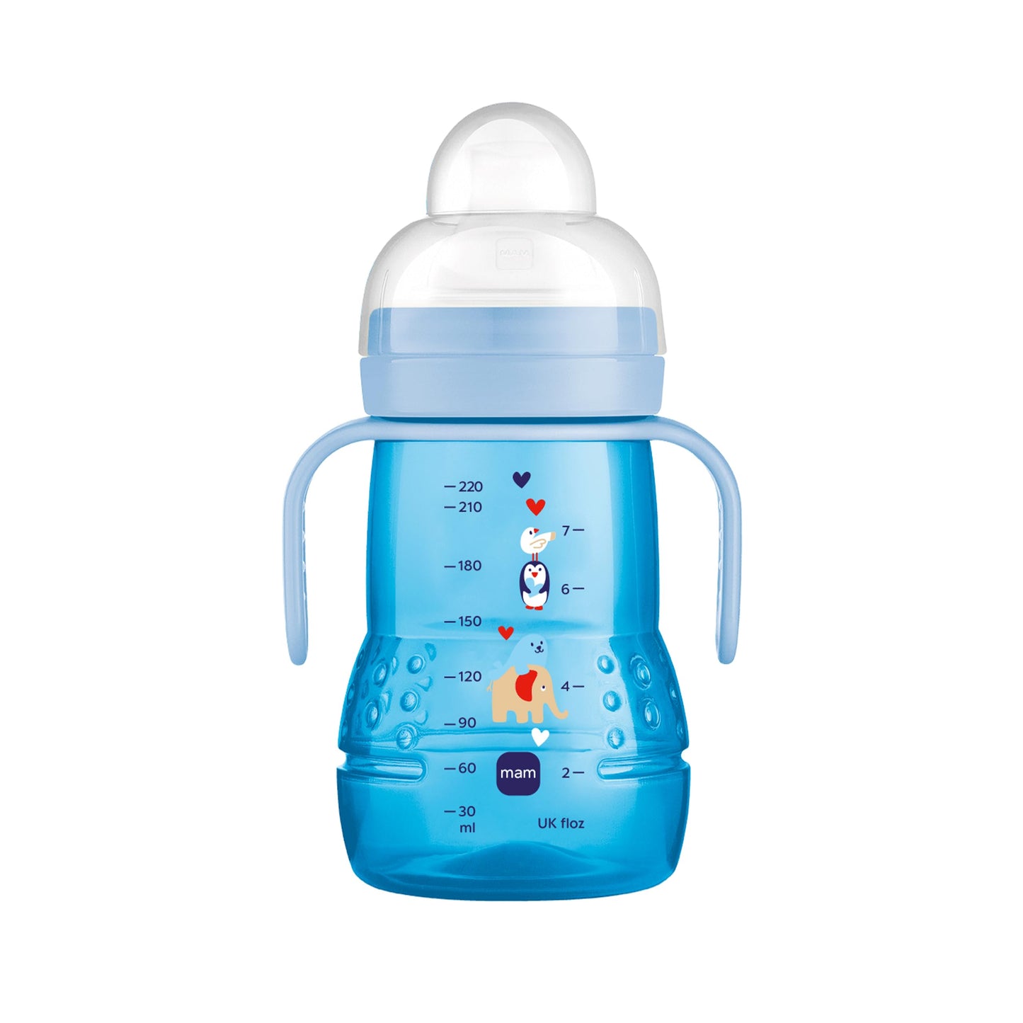 MAM Trainer+ mācību krūze 220 ml, pretpilēšanas, 4+ mēneši, Elefants