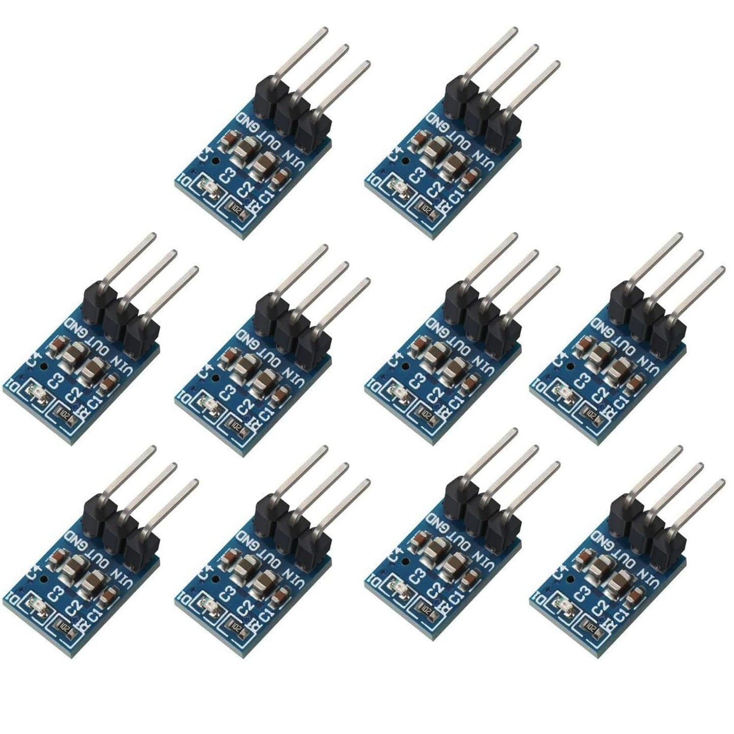 RUNCCI-YUN 10 gab. 4.75V-12V uz 3.3V 800mA DC pazeminošais pārveidotājs, sprieguma regulators, barošanas pārveidotājs Raspberry Pi barošanas modulim