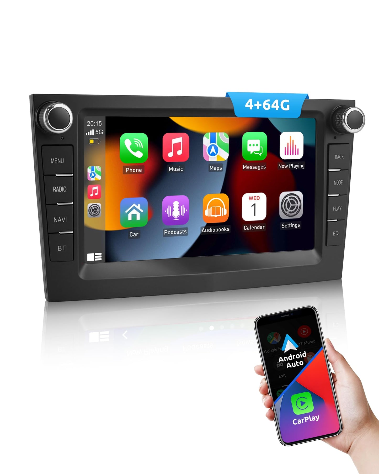 ESSGOO 4+64G Android 15 auto radio ar bezvadu CarPlay un Android Auto Opel