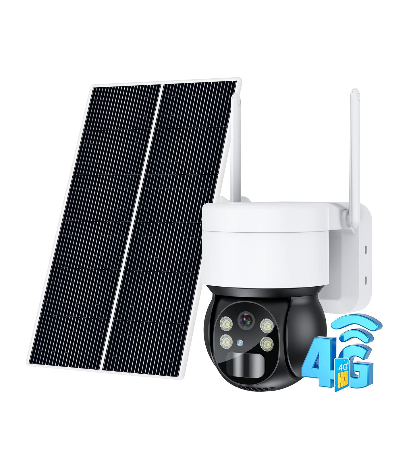 Ankway 4G LTE uzraudzības kamera ar SIM karti 2K HD 3MP bezvadu saules PTZ kamera āra 355/90 grādu pagriežama krāsu nakts redzamība PIR kustības sensors 2-veidu audio IP66