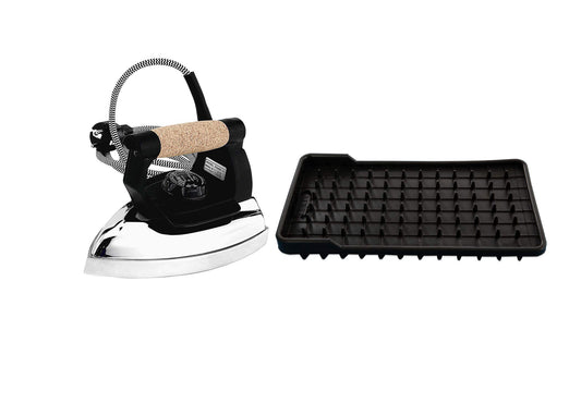 Lelit PS355 sausā gludeklis - alumīnija korpuss, melns/sudrabs, efektīva gludināšana, kompakts dizains