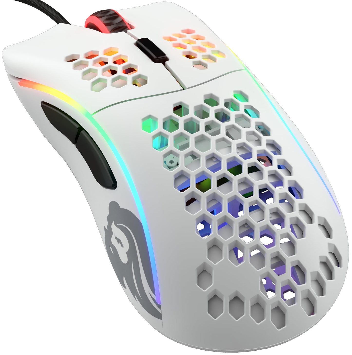 Glorious Gaming Model D - 68g lightweight honeycomb design, RGB lighting, ergonomic, Pixart 3360 sensor, Omron switches, 6 buttons, matte white