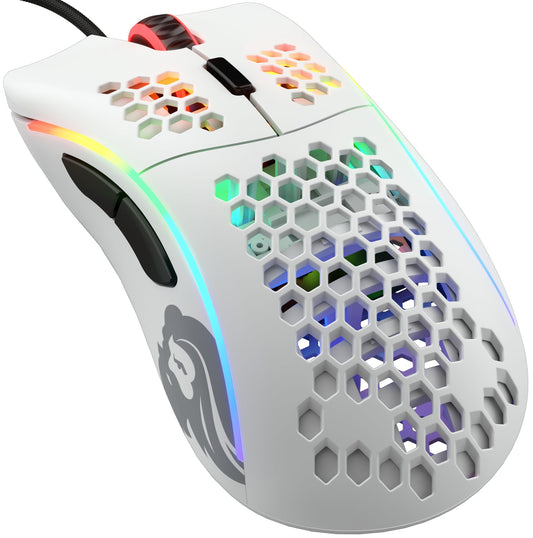 Glorious Gaming Model D - 68g lightweight honeycomb design, RGB lighting, ergonomic, Pixart 3360 sensor, Omron switches, 6 buttons, matte white
