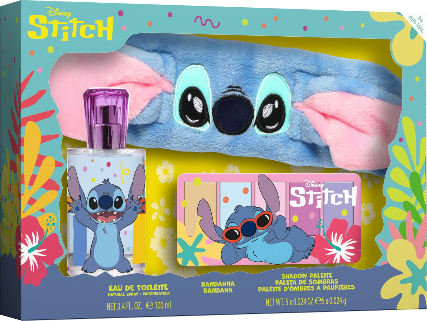 Stitch dāvanu komplekts bērniem – tualetes ūdens 100 ml, acu ēnu palete un matu stīpa | aromāts un skaistumkopšana Stitch dizainā
