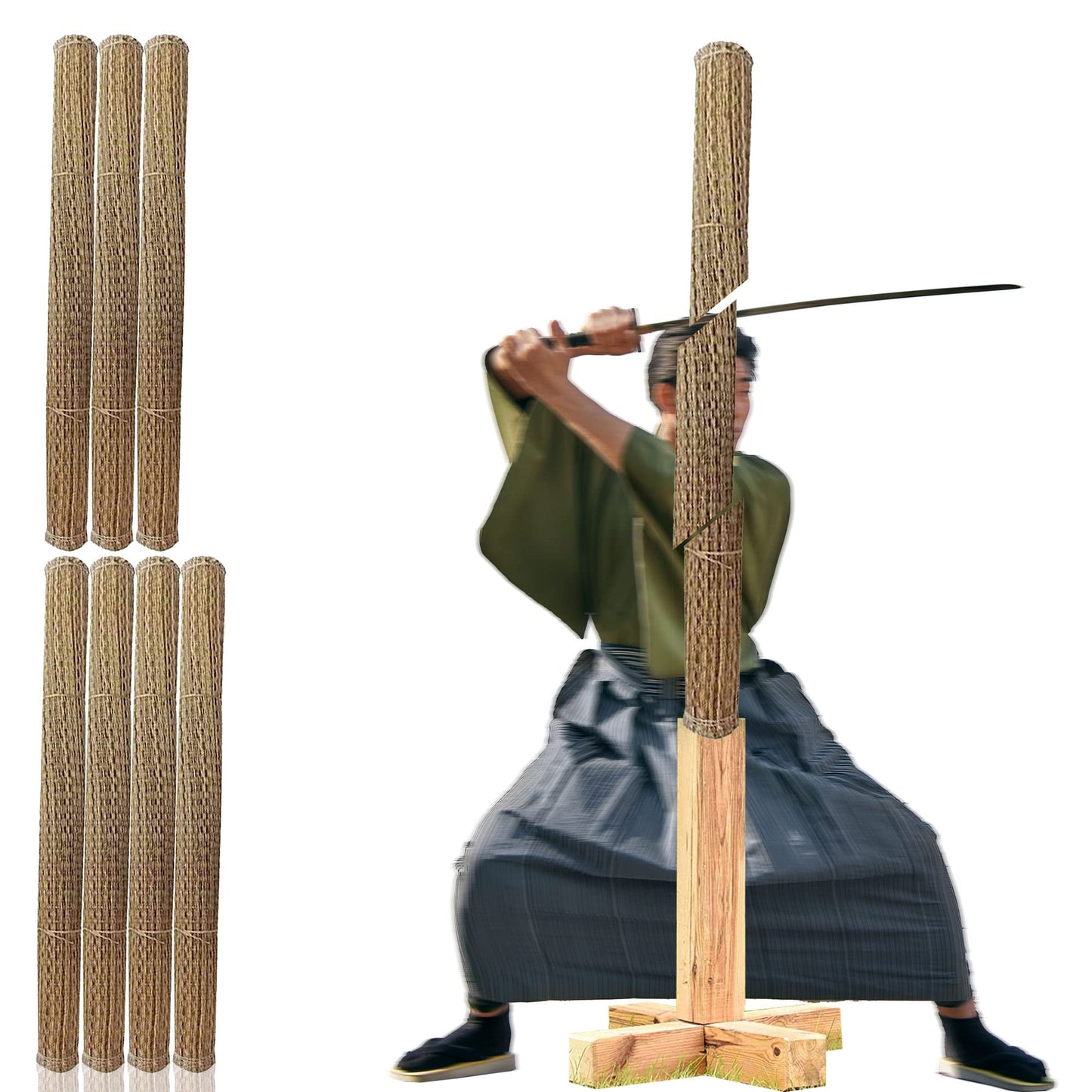 Tatami Omote - 5 gab. - no rīsu salmiem, japāņu paklājs, paklājs zobena griešanas testam Tameshigiri, mērķa vingrinājumiem samuraja zobenam un katana zobenam, vienkārša kvalitāte