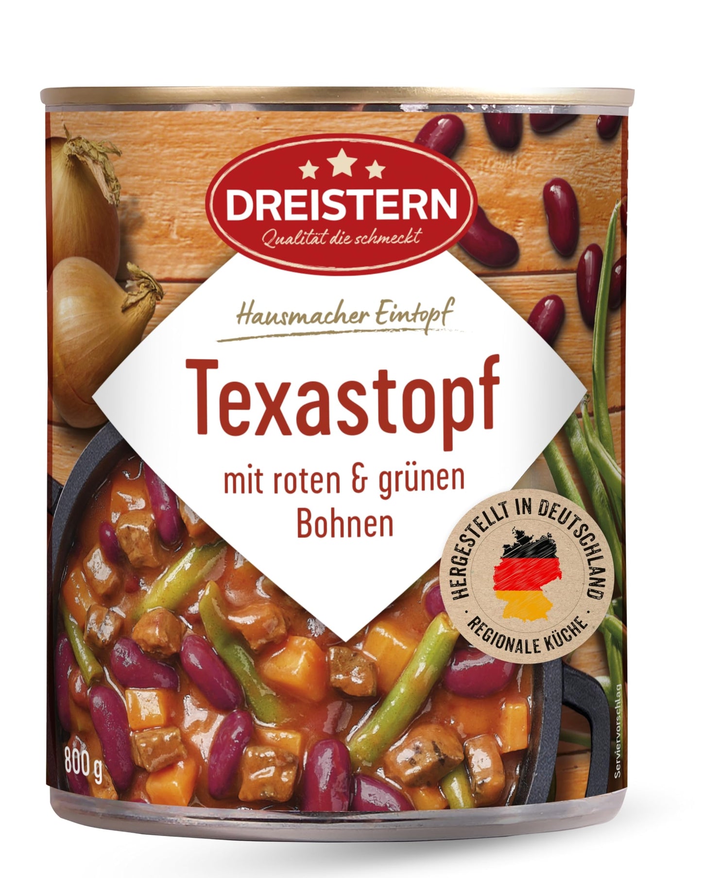 DREISTERN Texastopf sautējums ar pupiņām un gaļas desu, 800 g, mājas stils