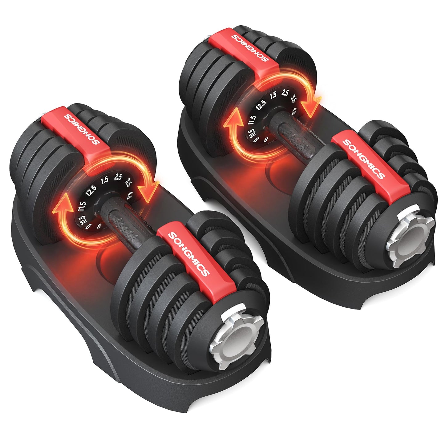 Regulējamas hanteles SONGMICS 2 gab., 11-in-1, 1.5 līdz 12.5 kg