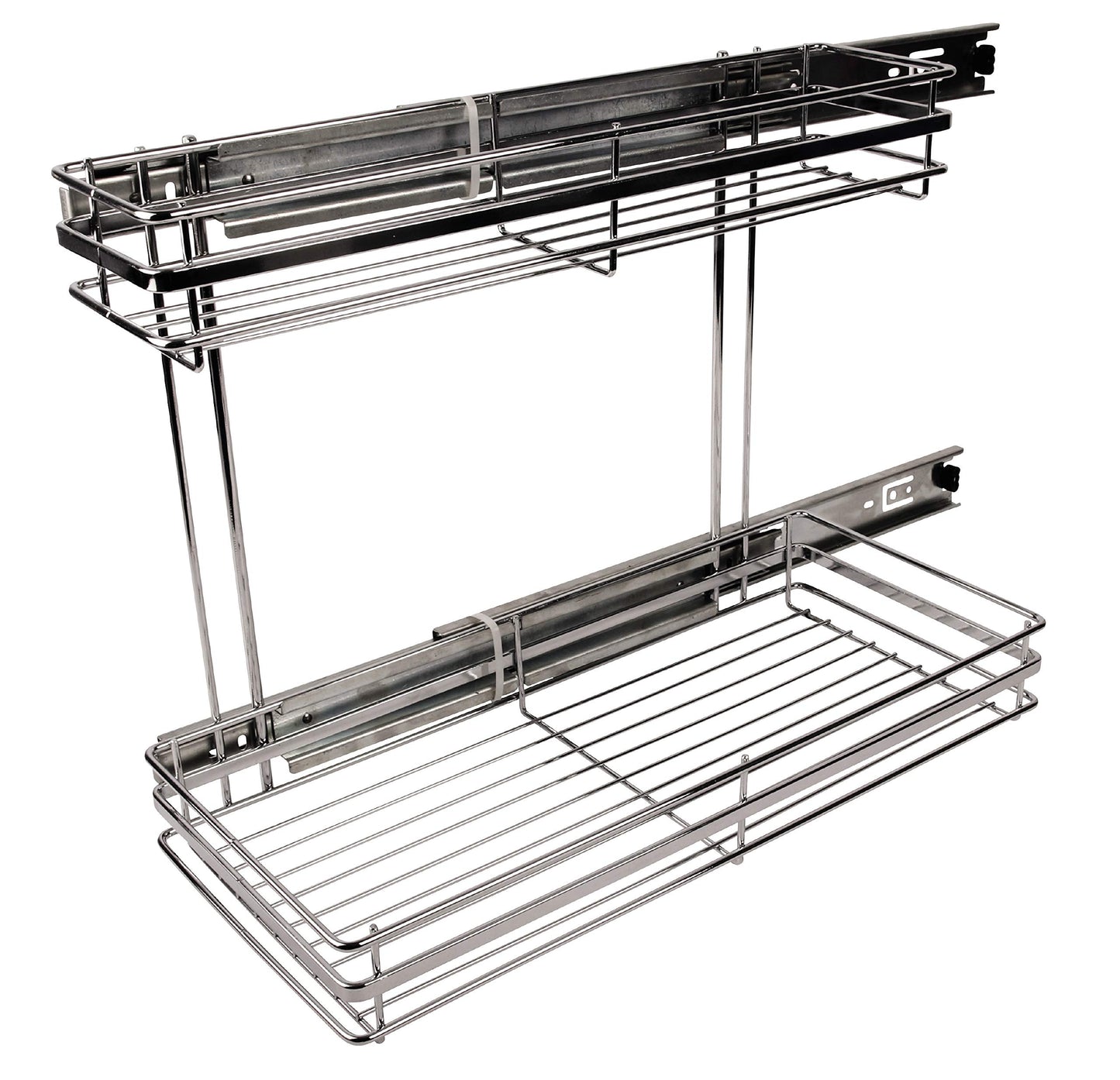 Sanitop-Wingenroth teleskopiska izlietnes izvilkšana ar divām nodalījumiem | izlietņu skapīšiem | virtuves piederumi | montāža pa kreisi un pa labi iespējama | metāls matēts hromēts | 28000 6