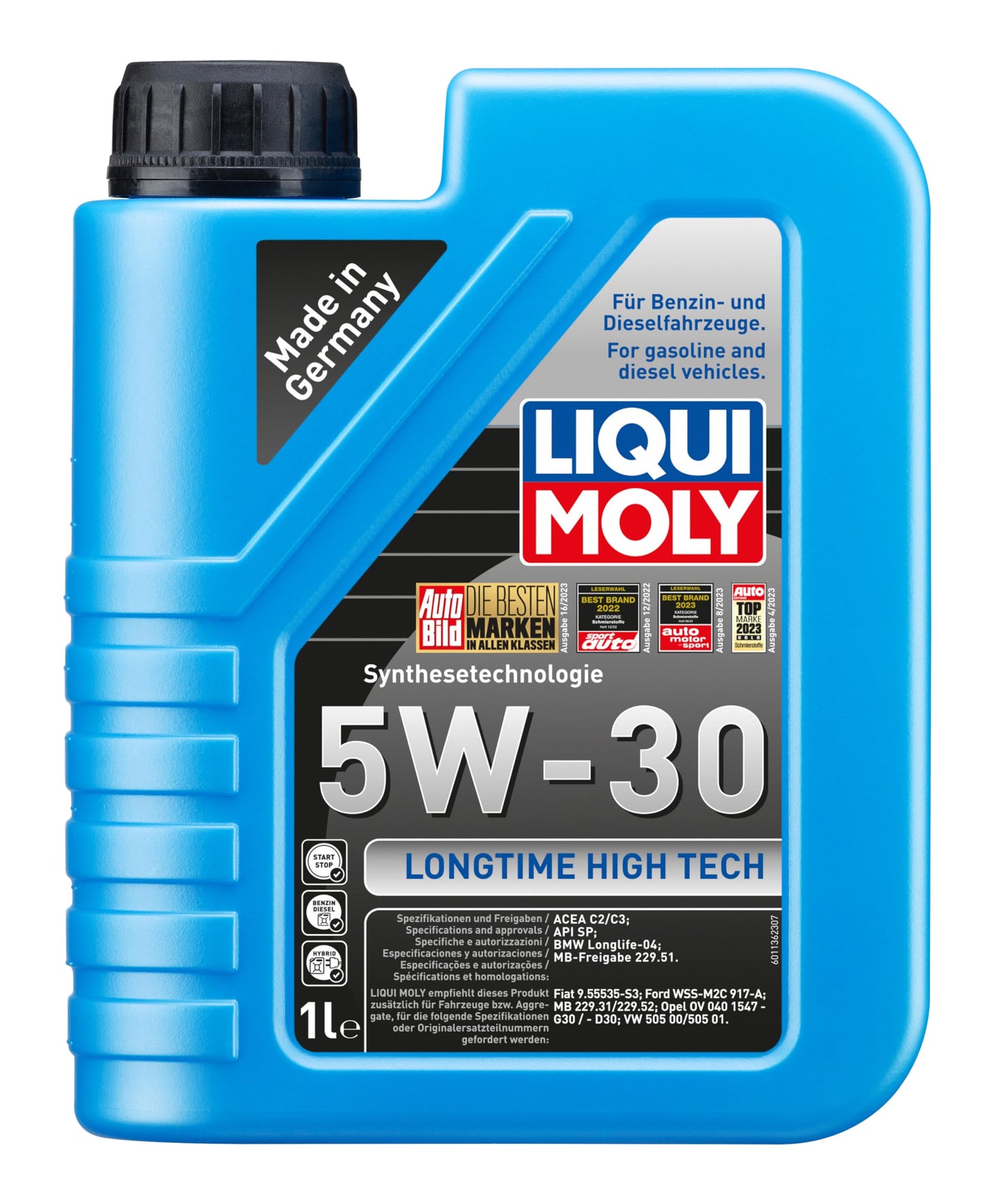 Motoreļļa LIQUI MOLY Longtime High Tech 5W-30 1 L, sintētisko tehnoloģiju