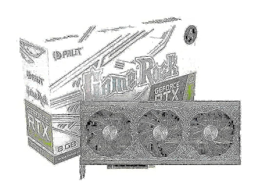 Palit RTX3070Ti Gamerock 8 GB - Black, single size, high-performance graphics card for gaming and creative tasks.