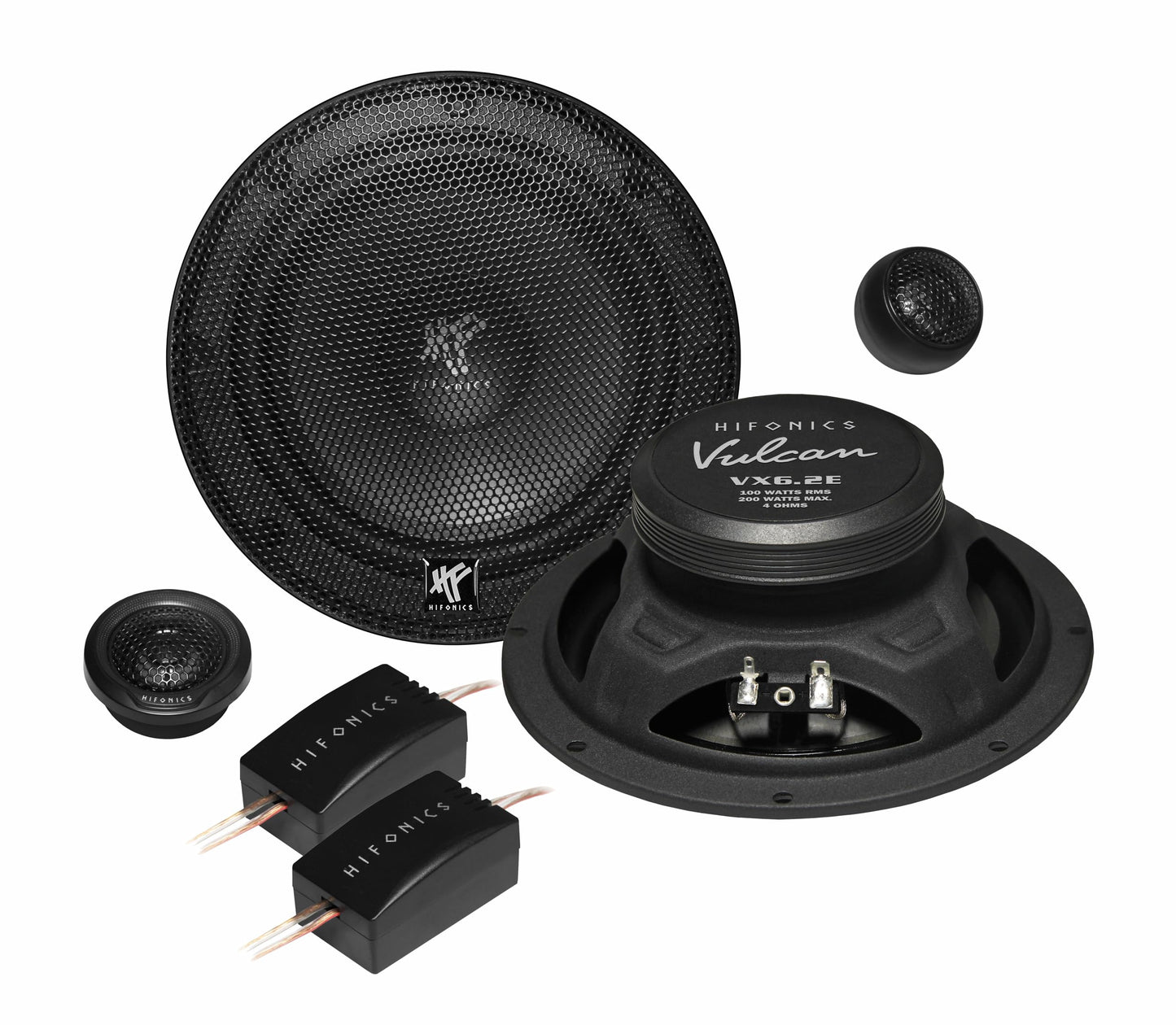 Hifonics VX6.2E - 16,5cm (6.5") - 2-joslu komponentu skaļruņu sistēma | 1 pāris | iebūvējamie skaļruņi Car-HiFi cienītājiem