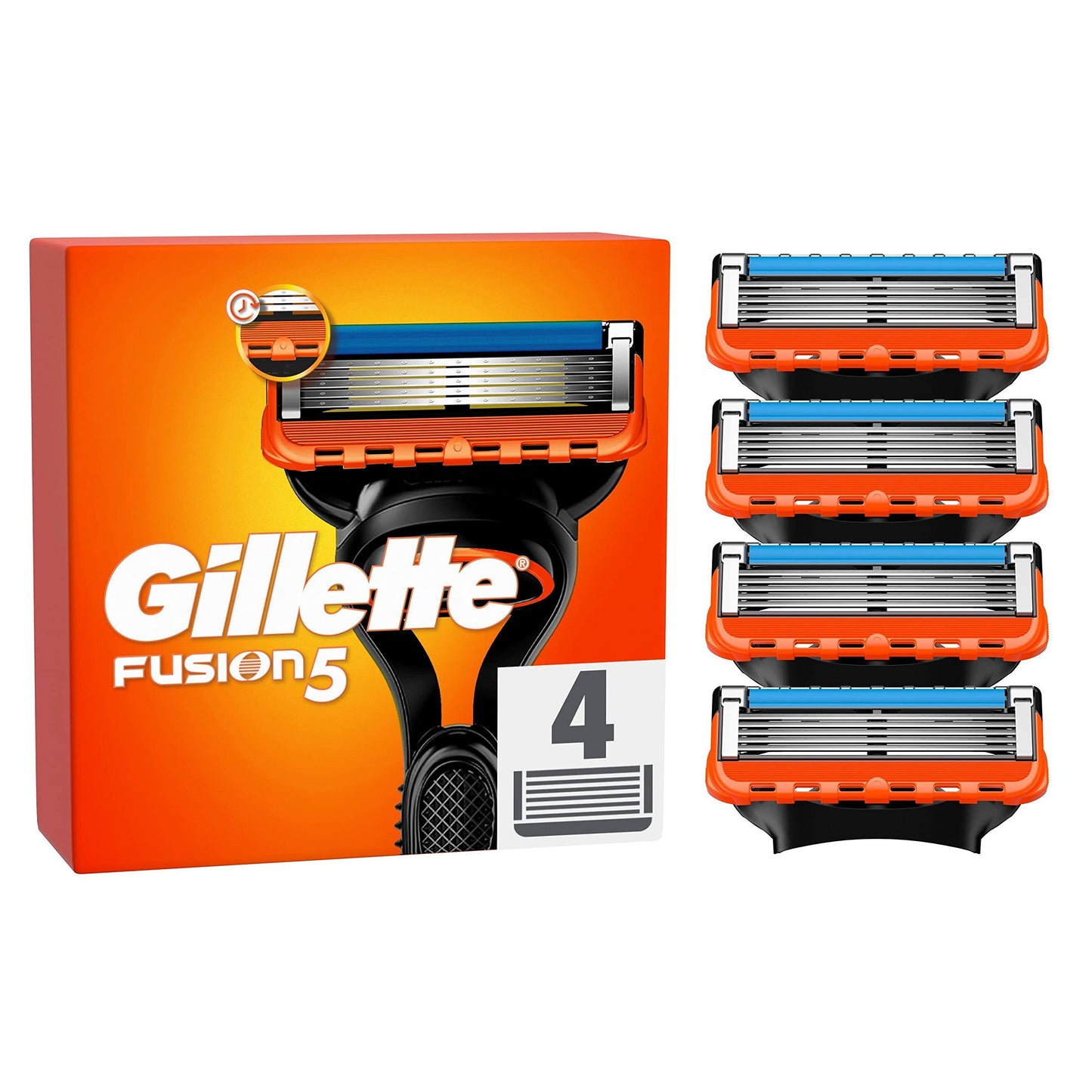 Gillette Fusion 5 skuvekļu asmeņi, 4 rezerves asmeņi mitru skuvekļu vīriešiem ar 5 asmeņiem