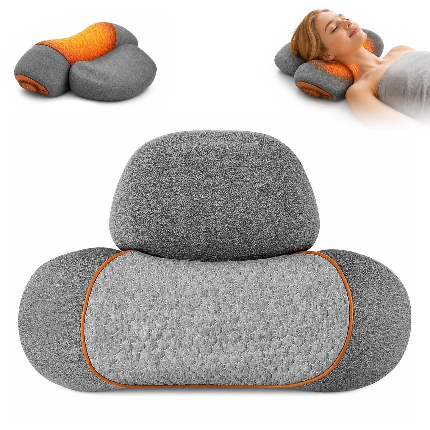Nekla masāžas ierīce 3-in-1 ar siltumu, vibrāciju un trakciju, ērta relaksācijai