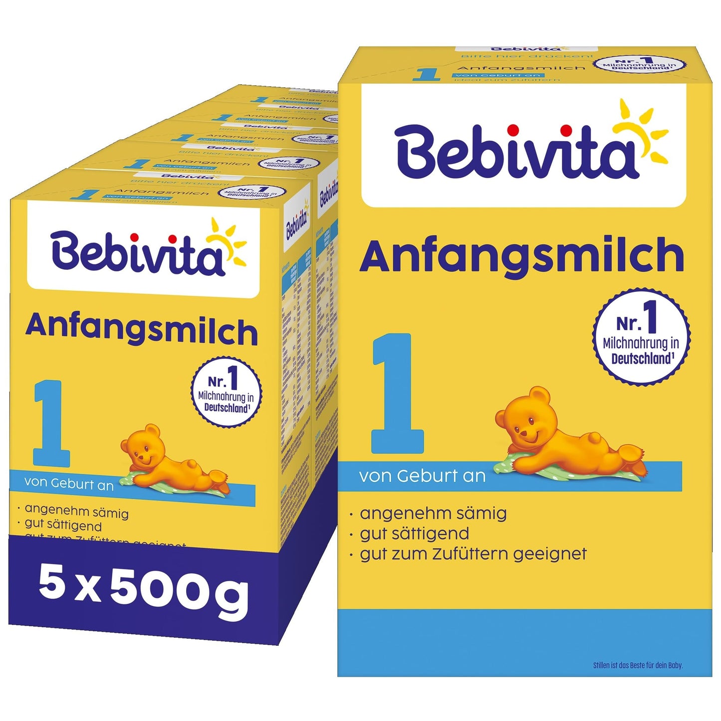 Bebivita 1 sākuma maisījums zīdaiņiem, no dzimšanas, 5 x 500g, maigi biezs un sātīgs