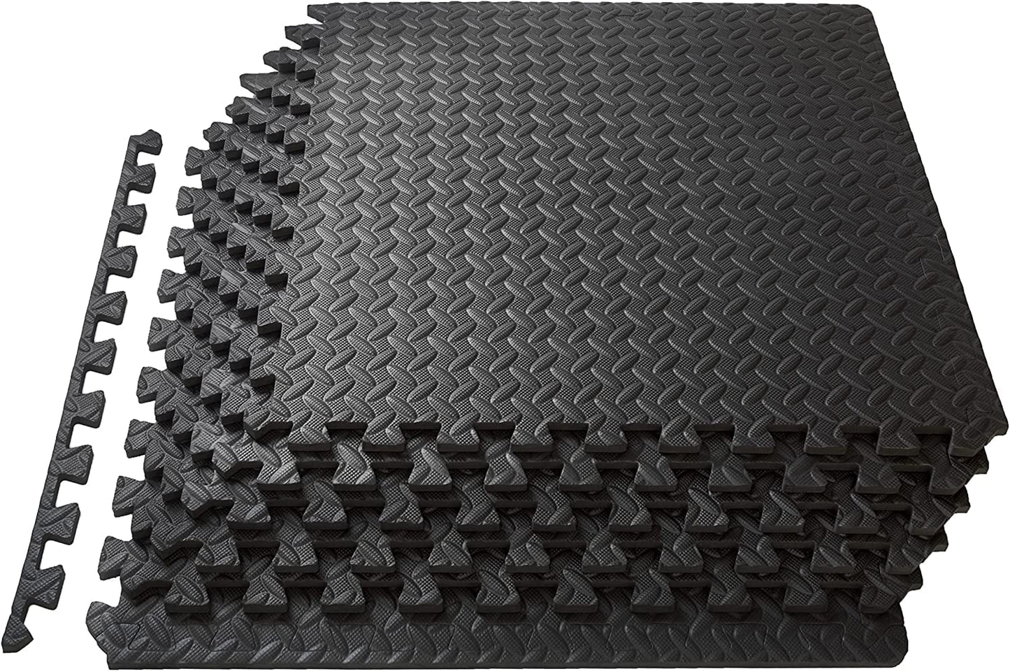 Grīdas aizsargpaklājs Meisterhome 60x60x1cm Puzzle paklājiņš, 21 gab., melns