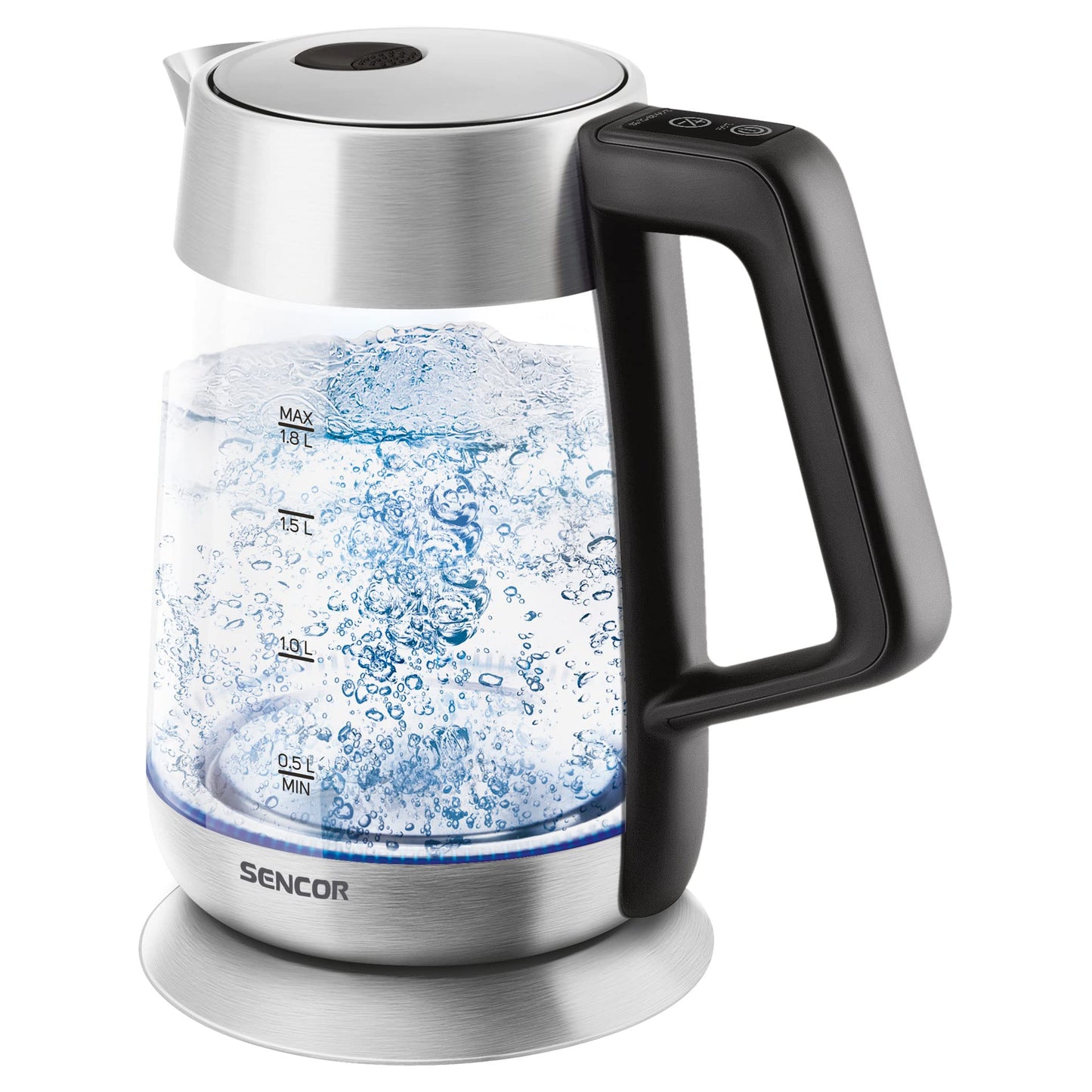 Sencor elektriskā tējkanna, sudraba 2200W - ātra vārīšana, nerūsējošā tērauda korpuss, 1.7L tilpums