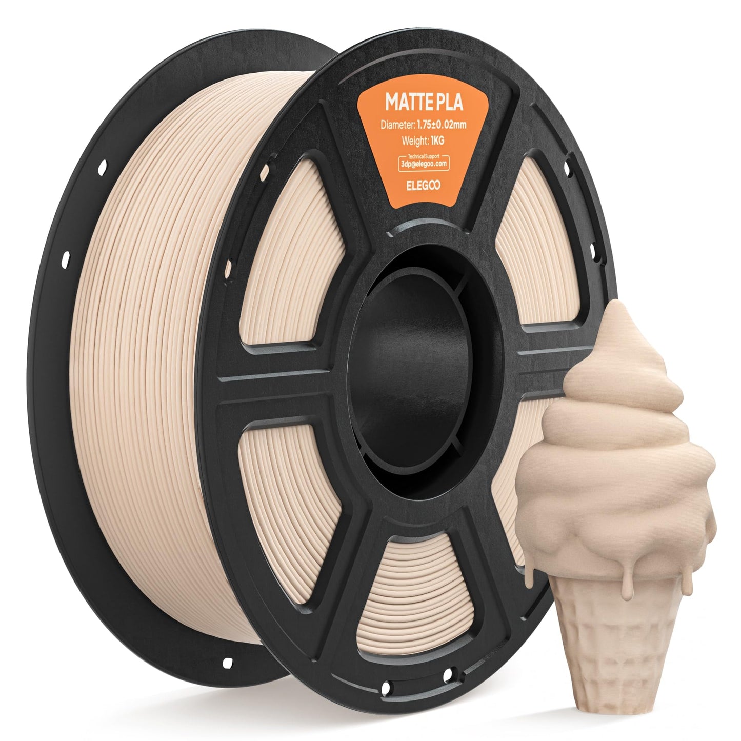 3D printera PLA kvēldiegs ELEGOO Matte PLA 1.75mm Beige 1KG