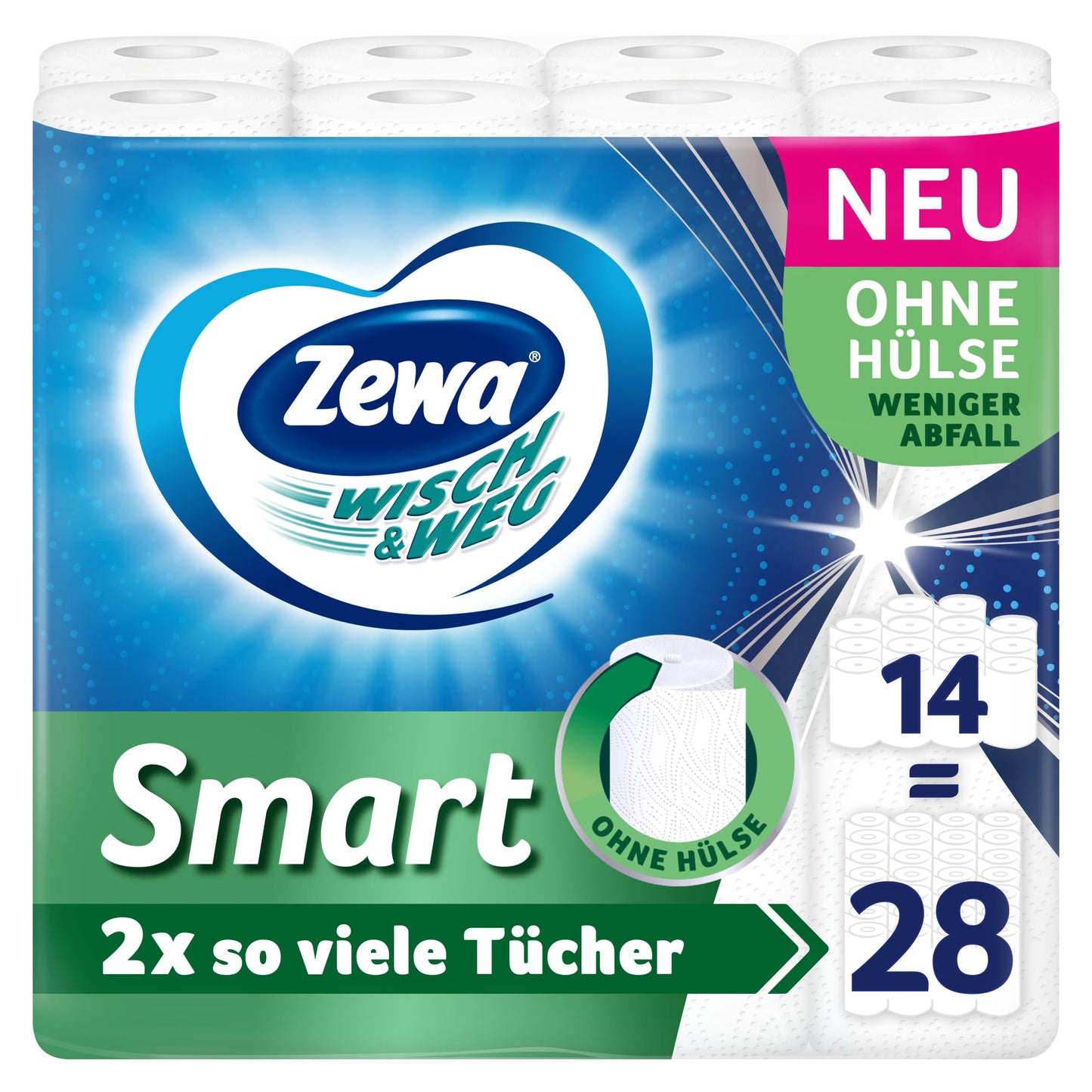 Papīra dvieļi Zewa Wisch&Weg Haushaltstücher Smart 7x2x90 loksnes