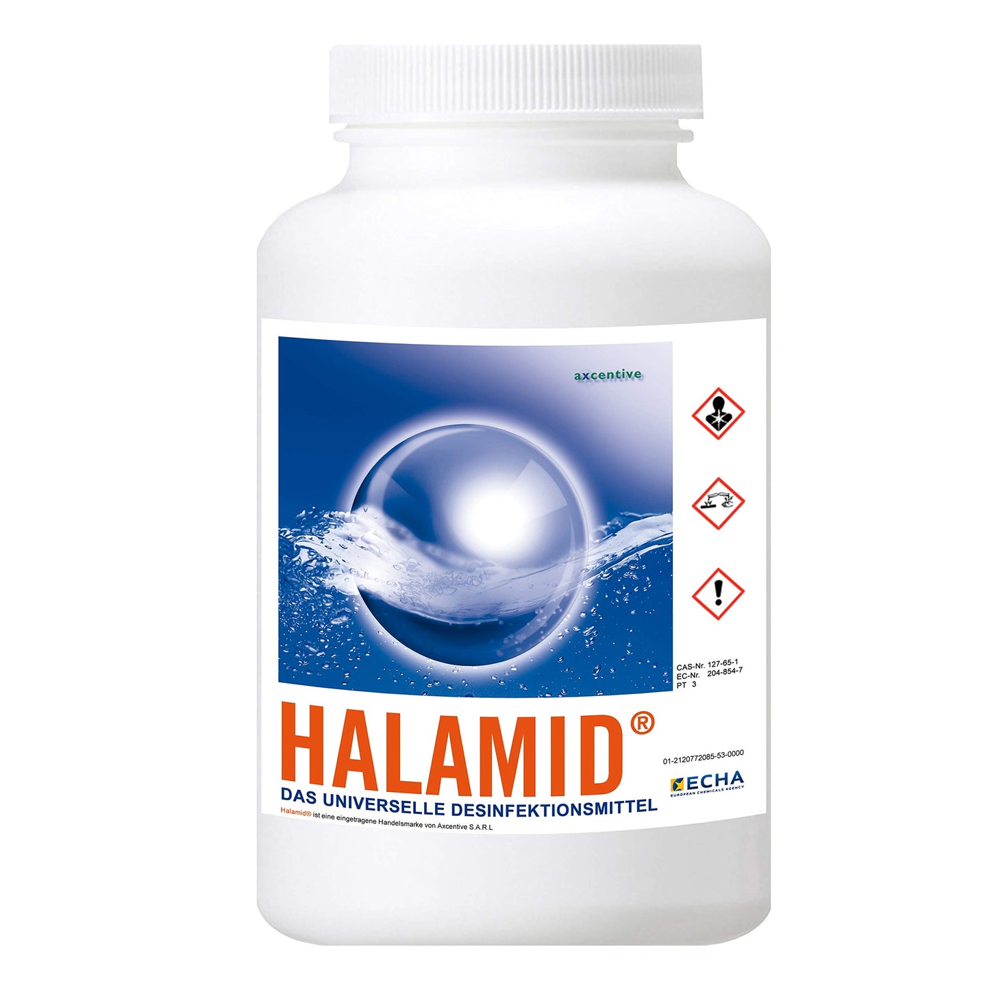 Halamid Chloramin-T dezinfekcijas līdzeklis 1kg spainis - profesionāls līdzeklis pret vīrusiem, baktērijām, sēnītēm un vienšūnu ektoparazītiem, piemēram, giardijām suņiem un kaķiem