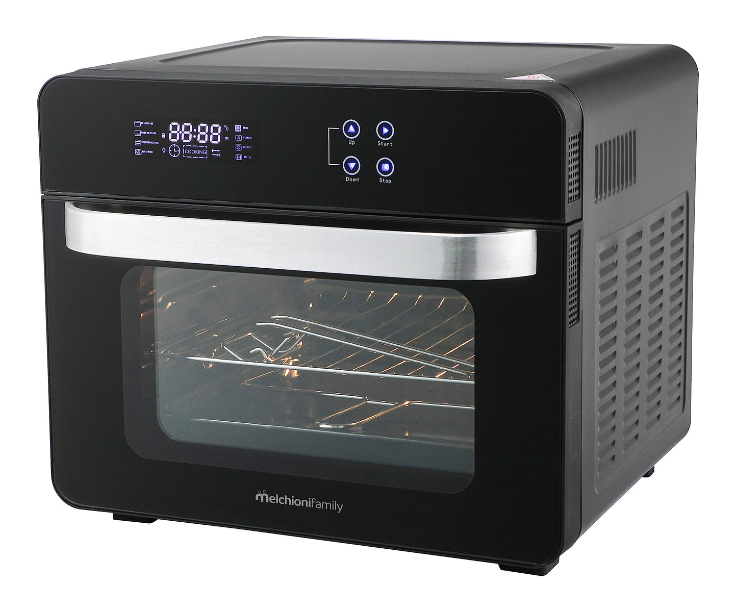 Melchioni VITTORIA Combo fritēze - 24L, karstā gaisa fritēze, cepeškrāsns ar 11 programmām, melna, 45-230°