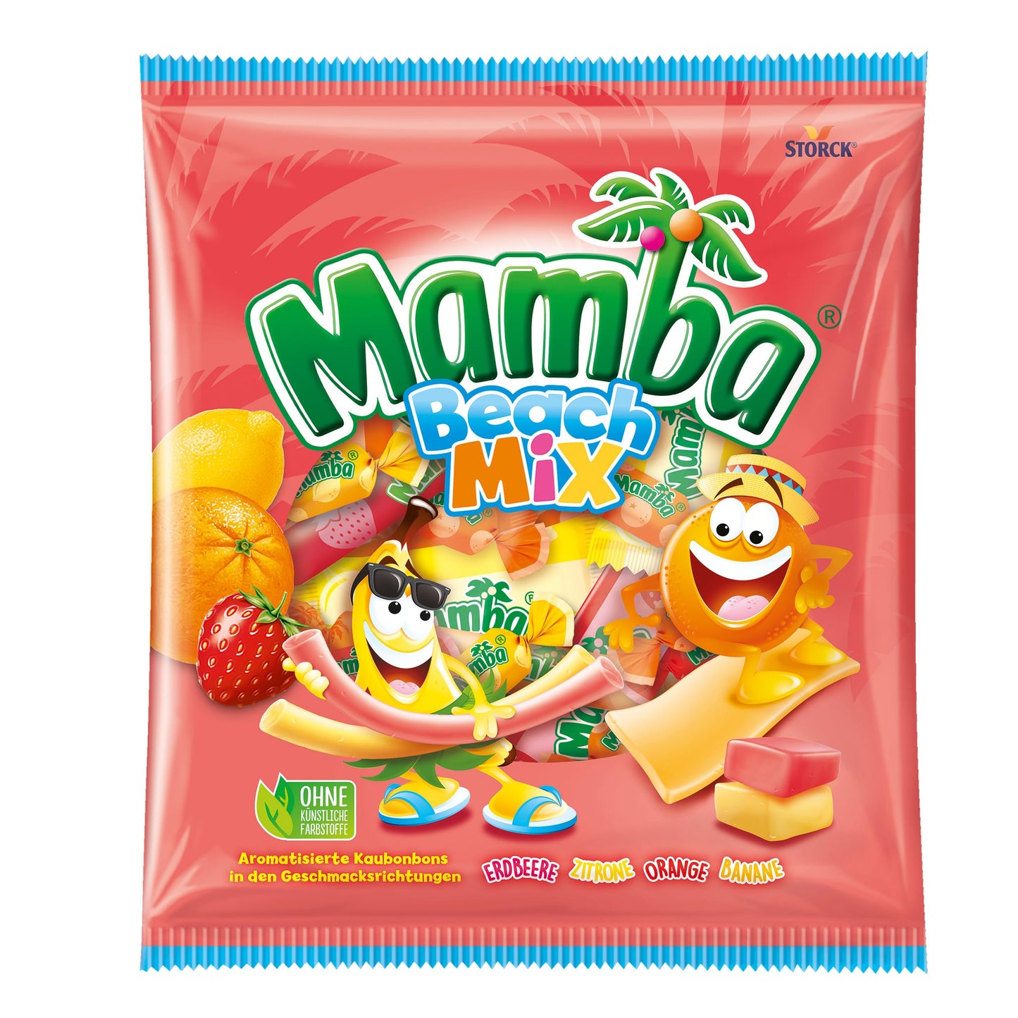 Augļu košļājamās konfektes Mamba Beach Mix, 1 x 160 g