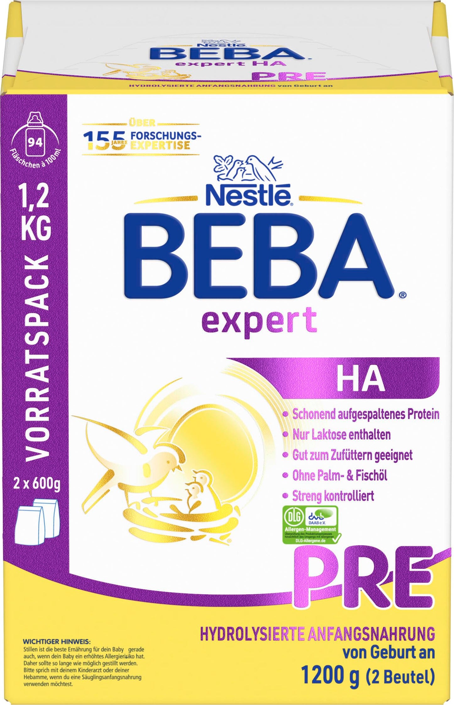 Zīdaiņu maisījums BEBA expert HA PRE – hidrolizēts sākuma maisījums, 2 x 600g