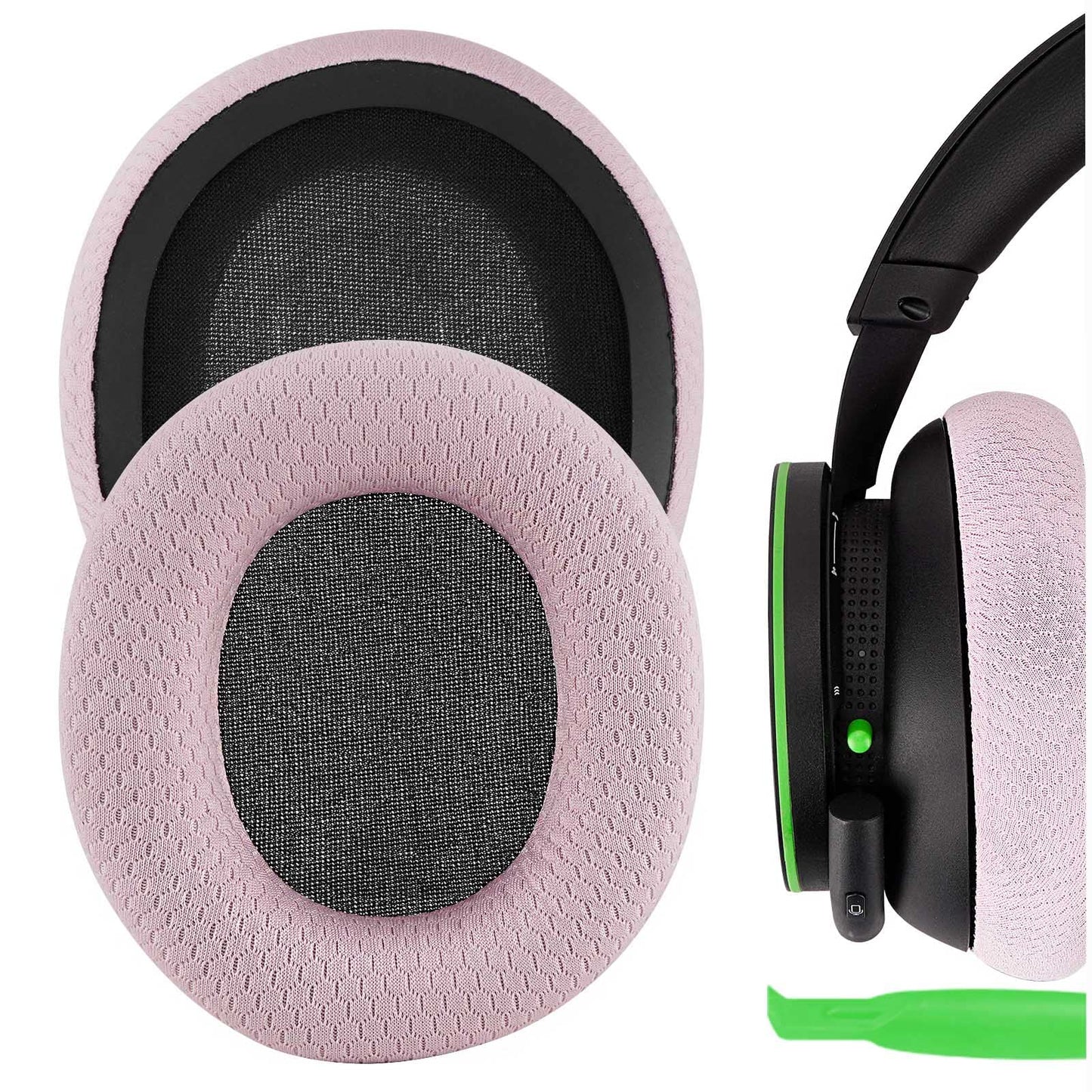 Austiņu ausu spilventiņi Geekria NOVA Mesh-Gewebe aizvietošanas polsteri Microsoft Xbox Wireless (2024 Version) / Wired, Xbox Stereo, Stereo Headset 20th Anniversary Special Edition (Pink)