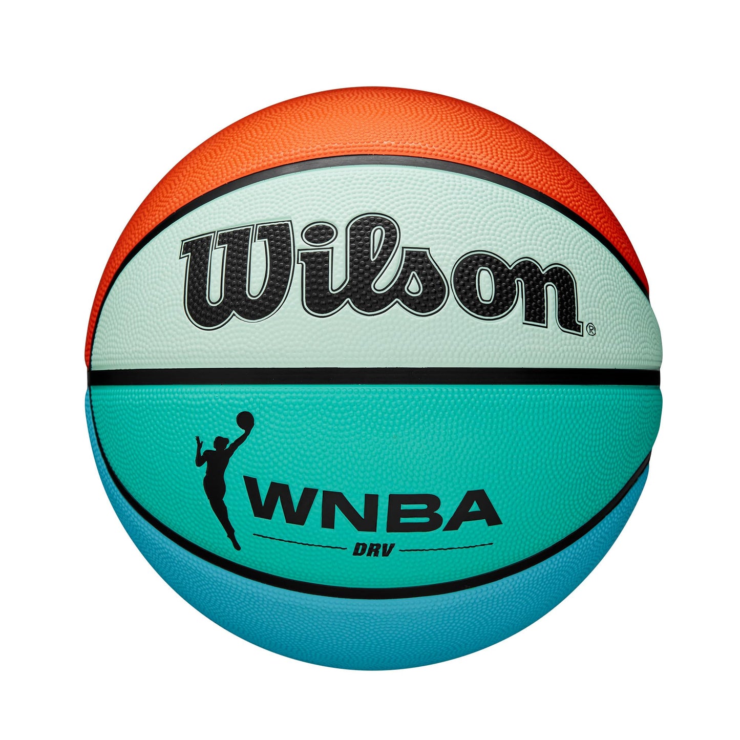Basketbola bumba Wilson WNBA DRV Bright, ar dziļām rievām un veiktspējas virsmu, oranža/tirkīza, 6. izmērs